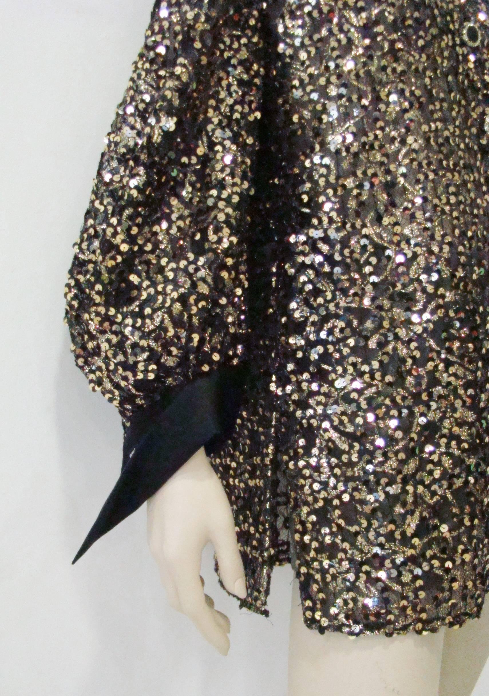 Unique Gianfranco Ferre Lurex Net Sequin Jacket 1990's For Sale 1