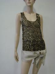 Important Gianfranco Ferre Lurex Net Sequin Silk Top 1990's