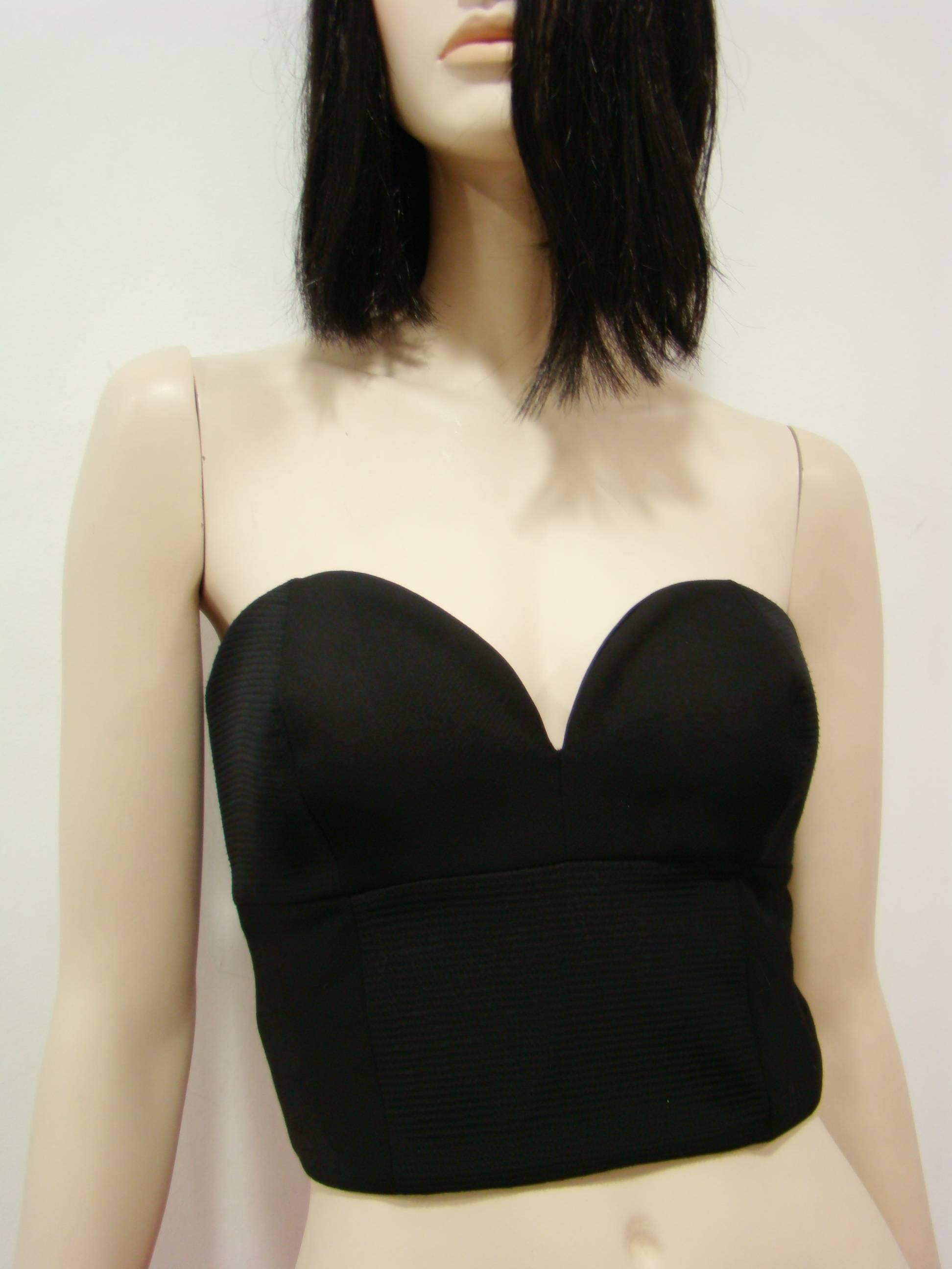 Rare Gianni Versace Couture Black Bustier Top Fall 1992 In New Condition For Sale In Athens, Agia Paraskevi