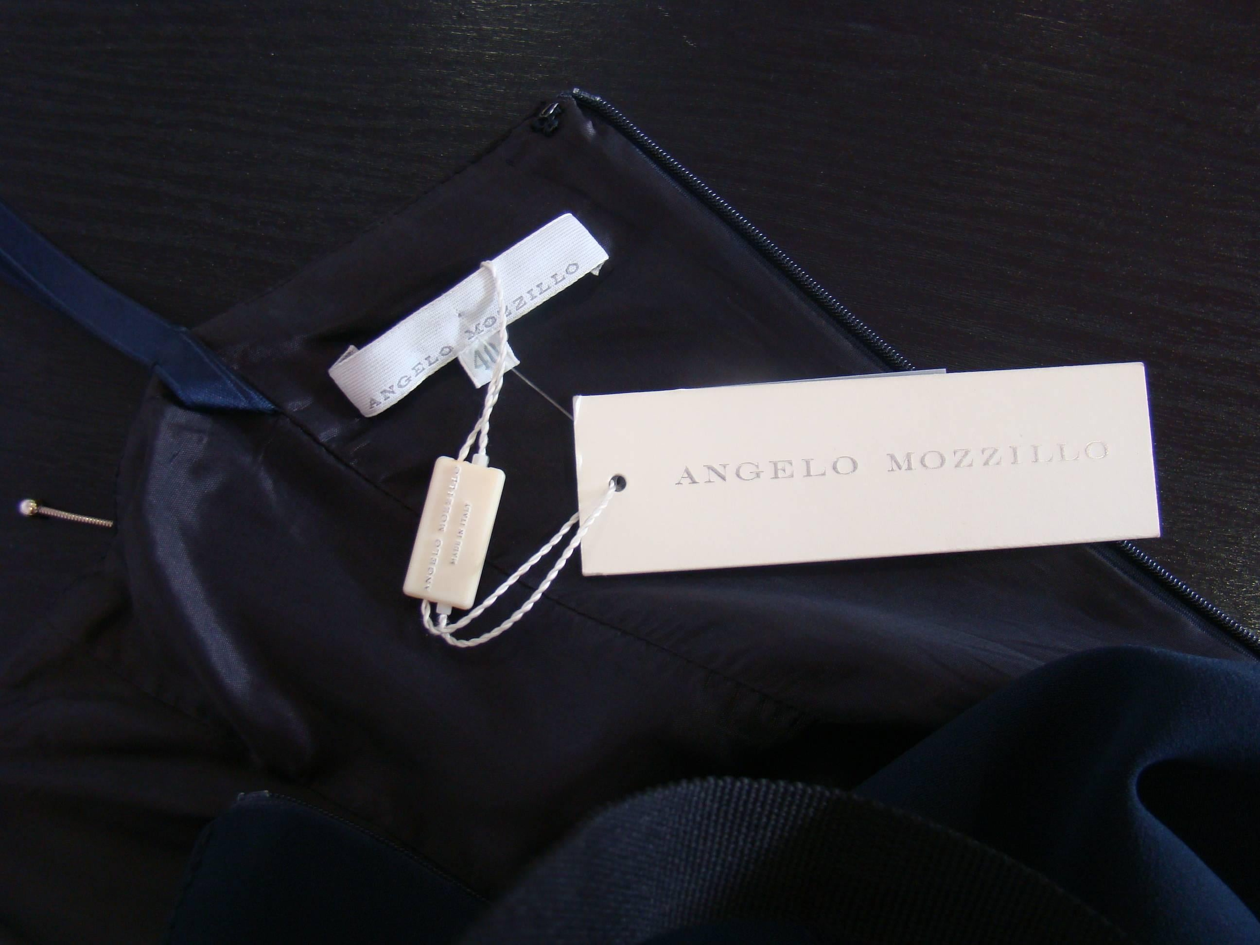 Unique Angelo Mozzillo Navy Blue Bodycon Maxi Dress For Sale 1