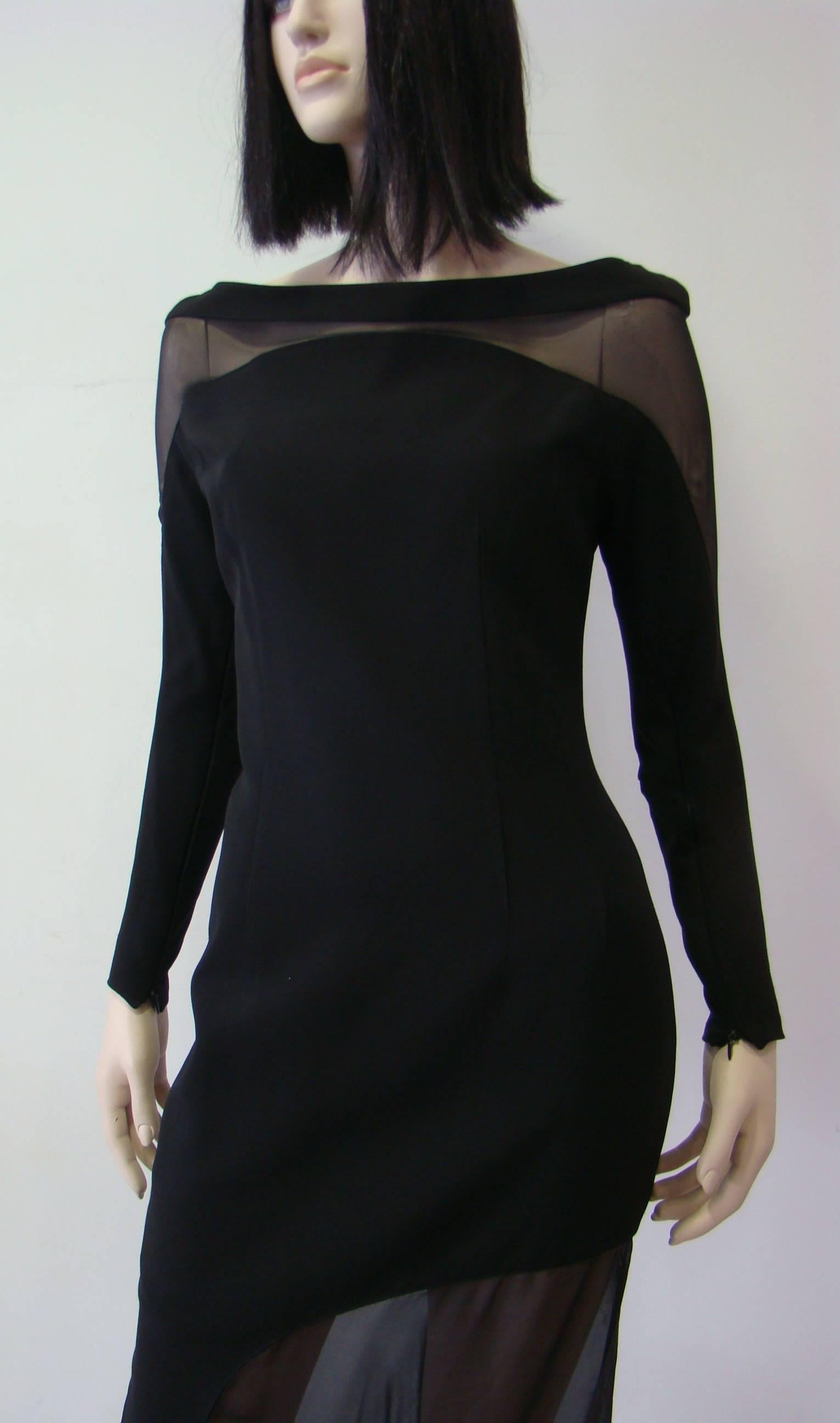Black Angelo Mozzillo Laser Cut Maxi Dress For Sale