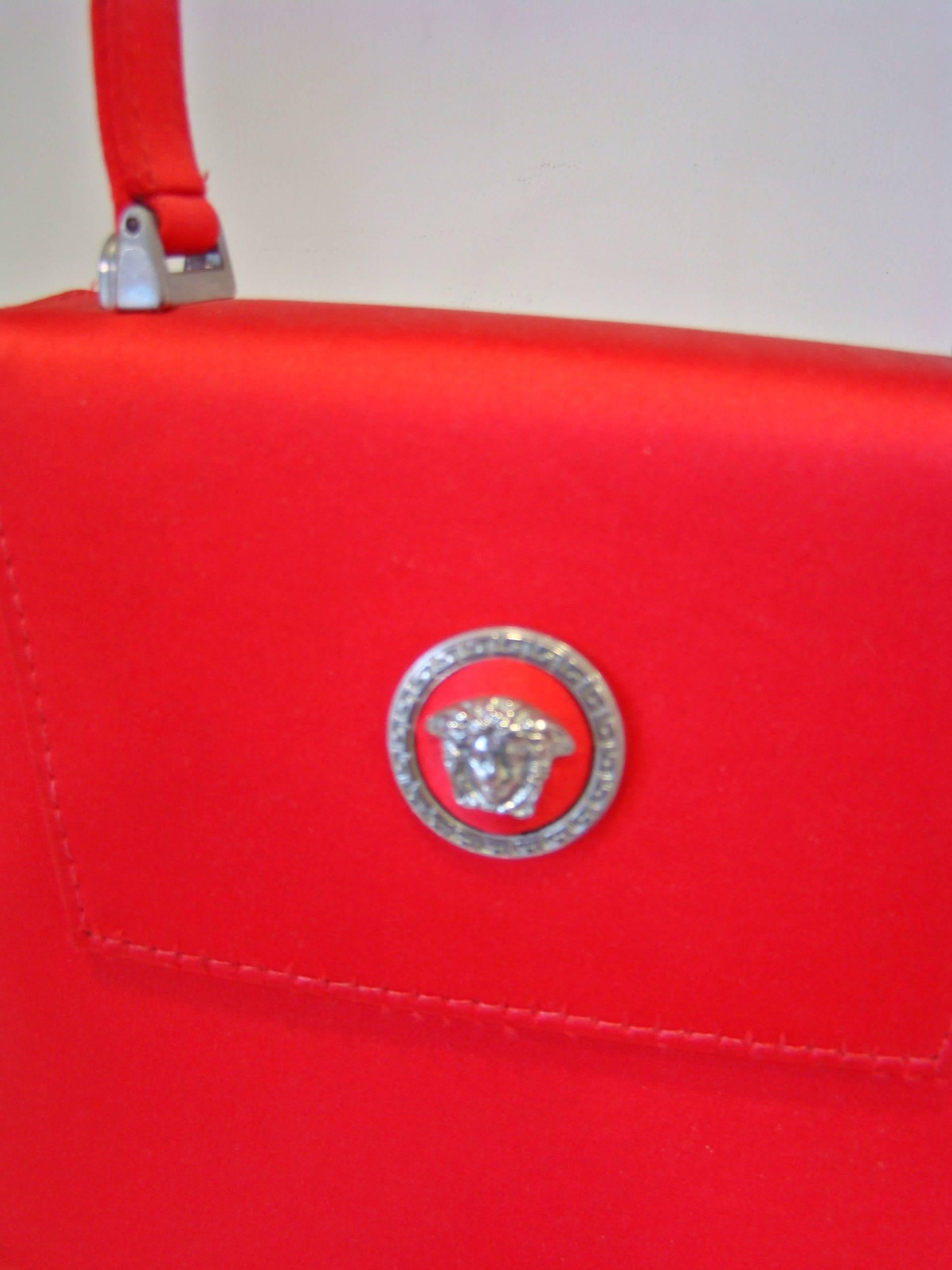 Women's Gianni Versace Couture Red Bag 1990's For Sale