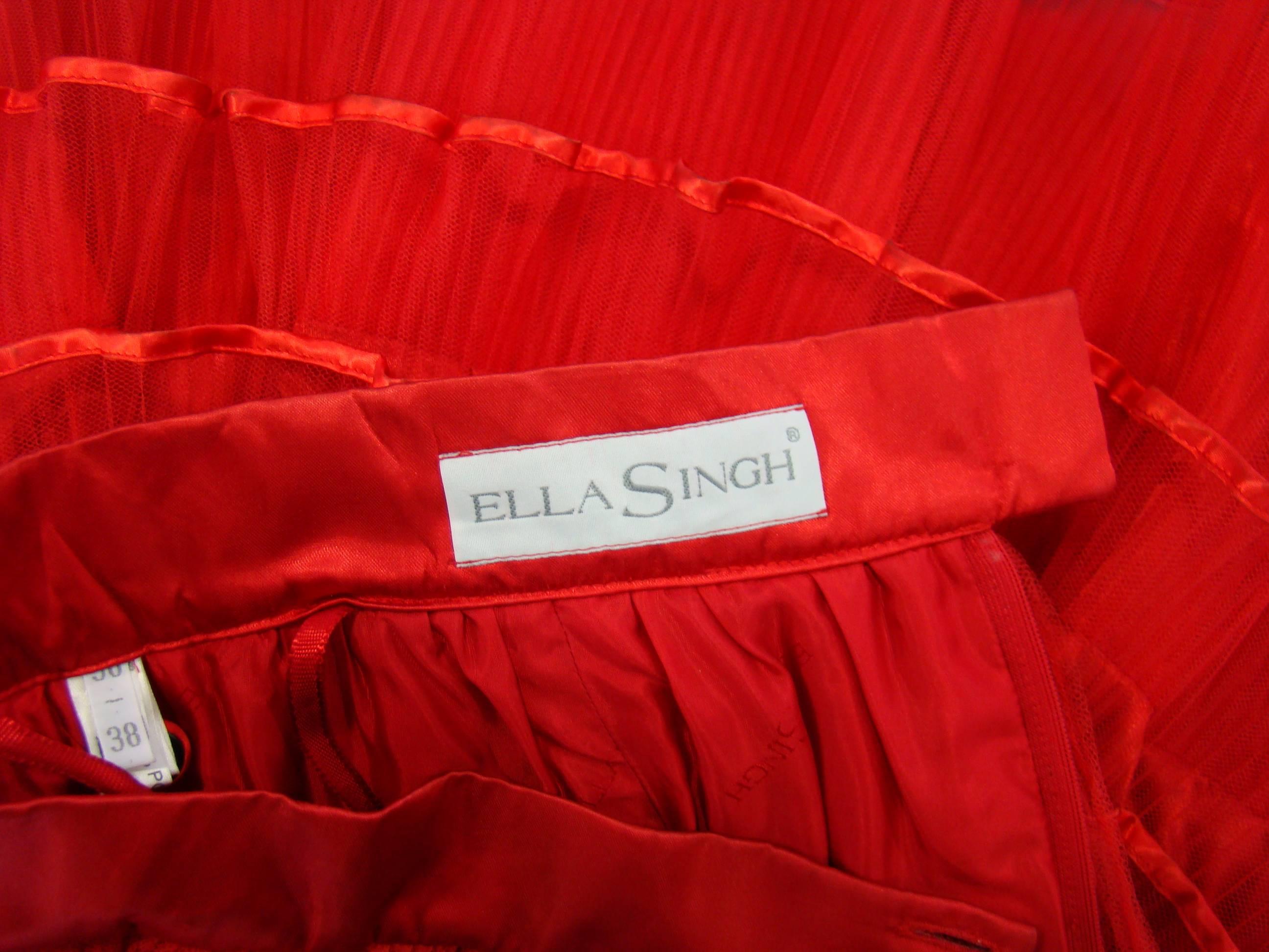 Rare Ella Singh Net Tiered Evening Skirt 1990's For Sale 1