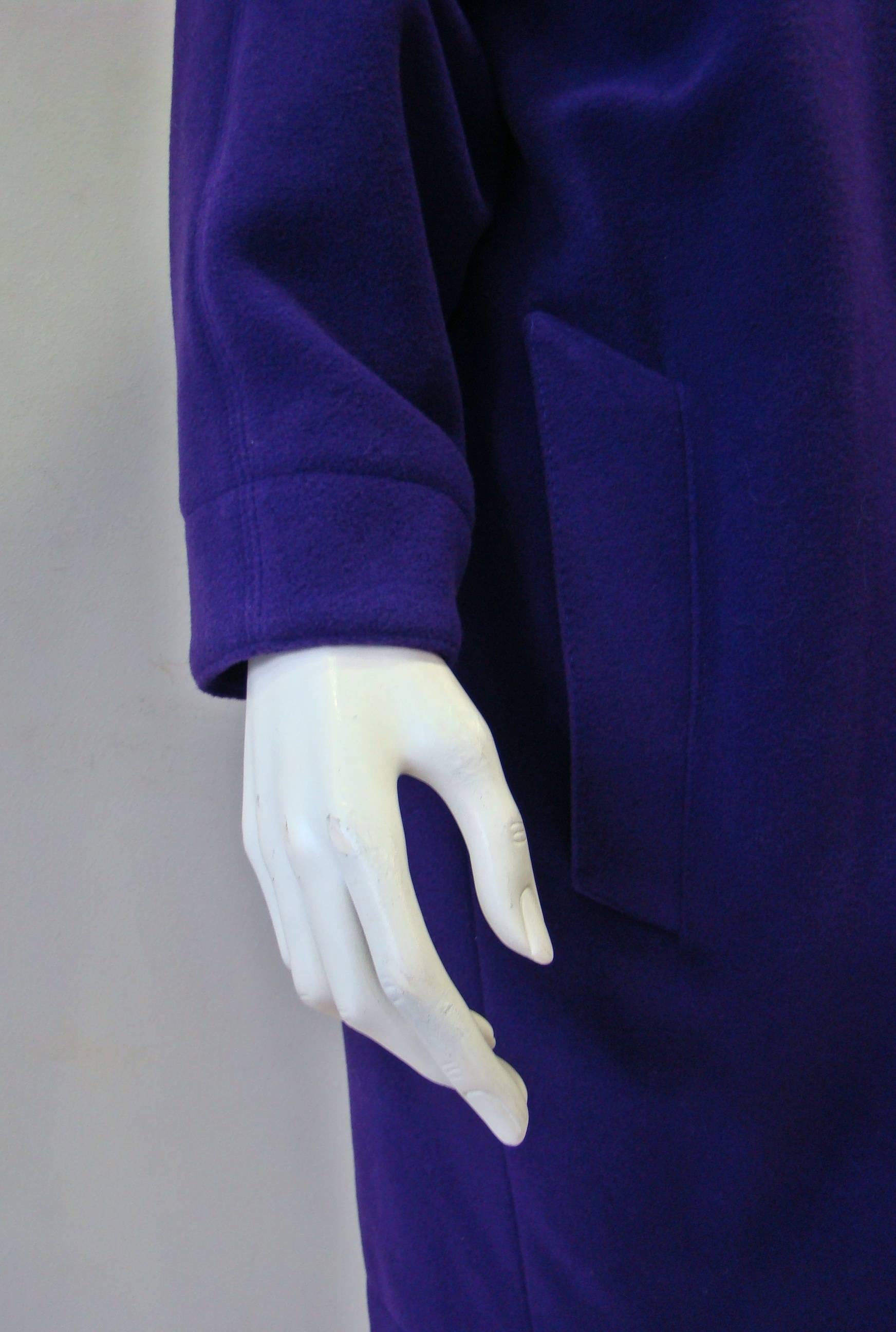 Women's Claude Montana Purple Wrap Coat, Fall 1995 For Sale