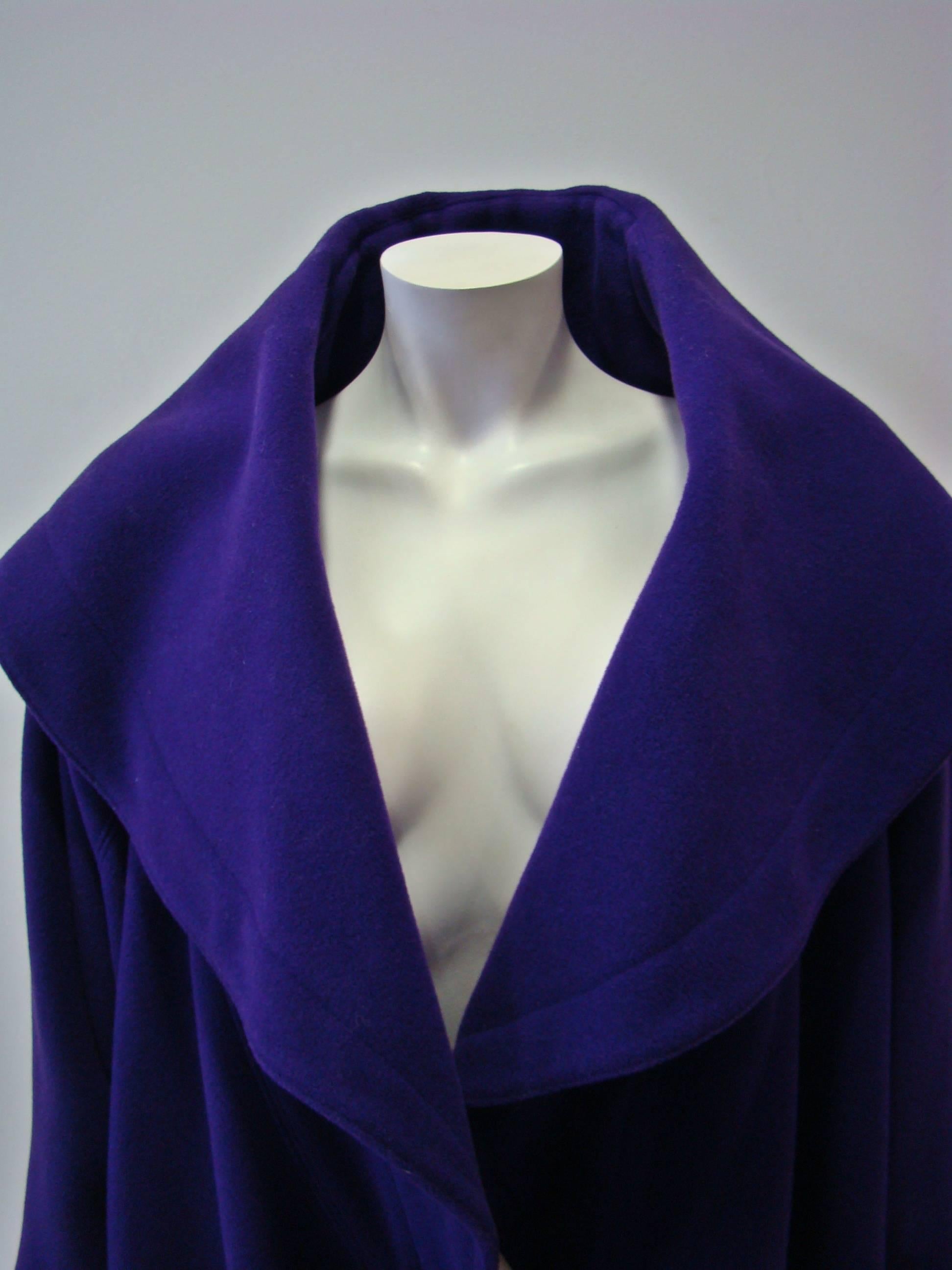 Claude Montana Purple Wrap Coat, Fall 1995 For Sale 1