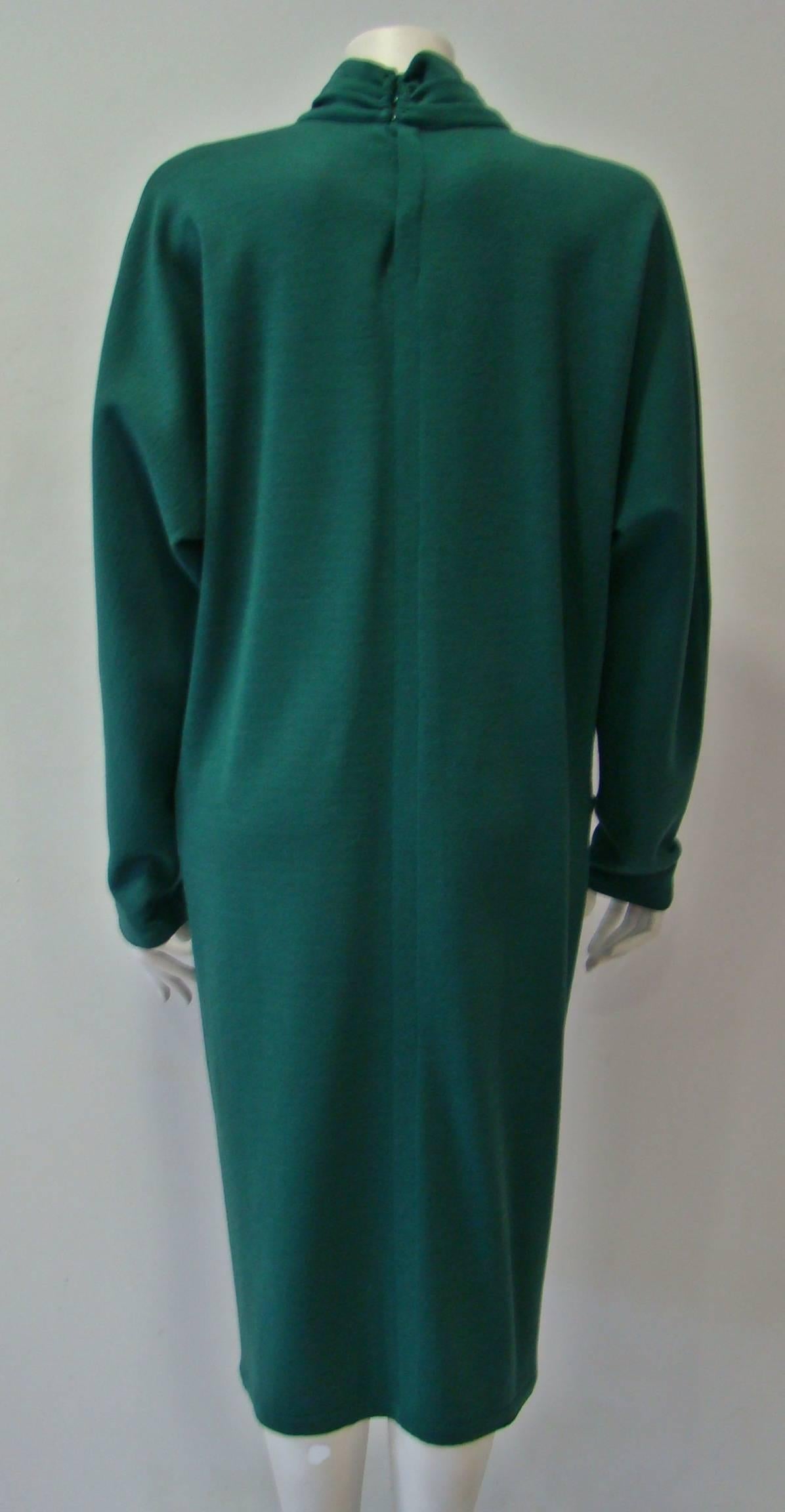 Blue Gianni Versace Wool Dress, 1983 For Sale