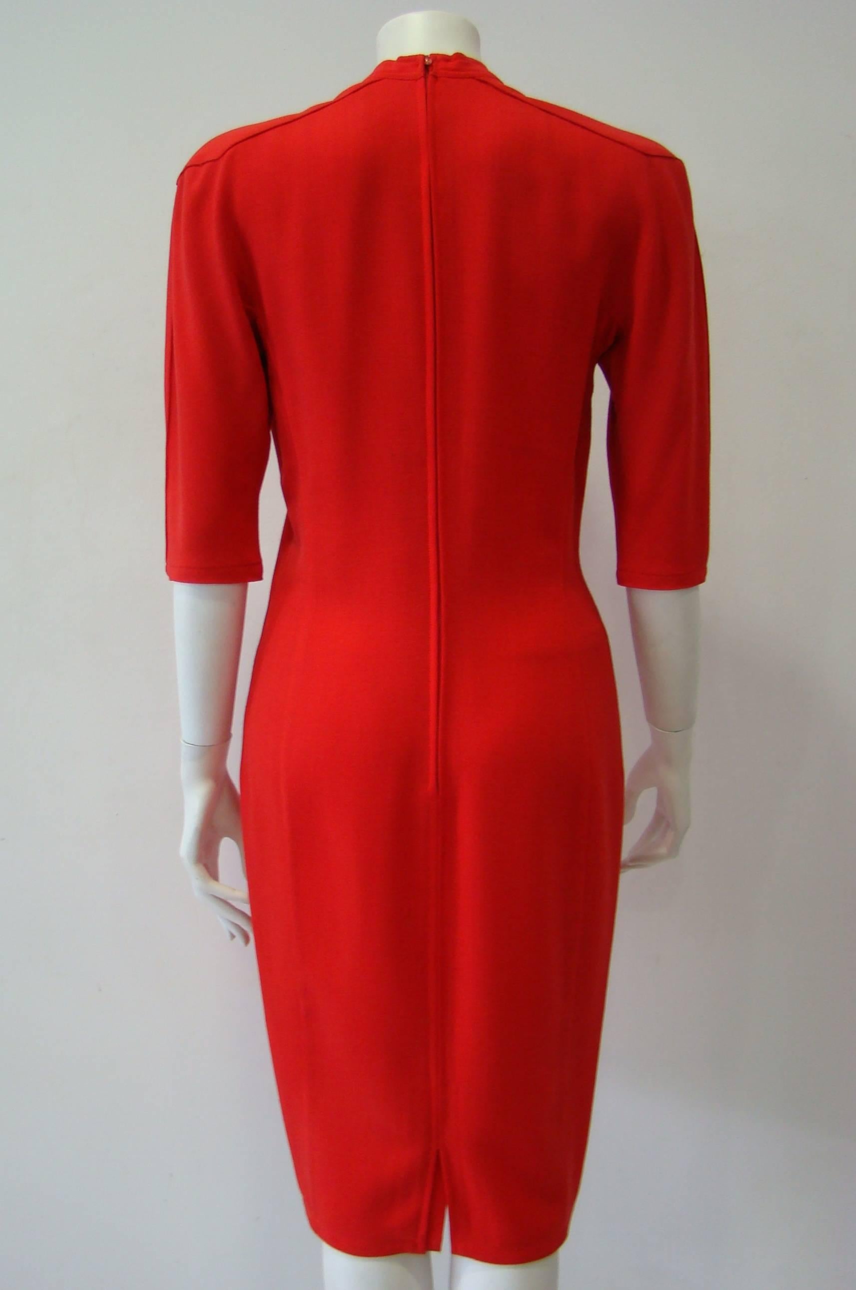 Rare Gianni Versace Red Dress  In New Condition For Sale In Athens, Agia Paraskevi