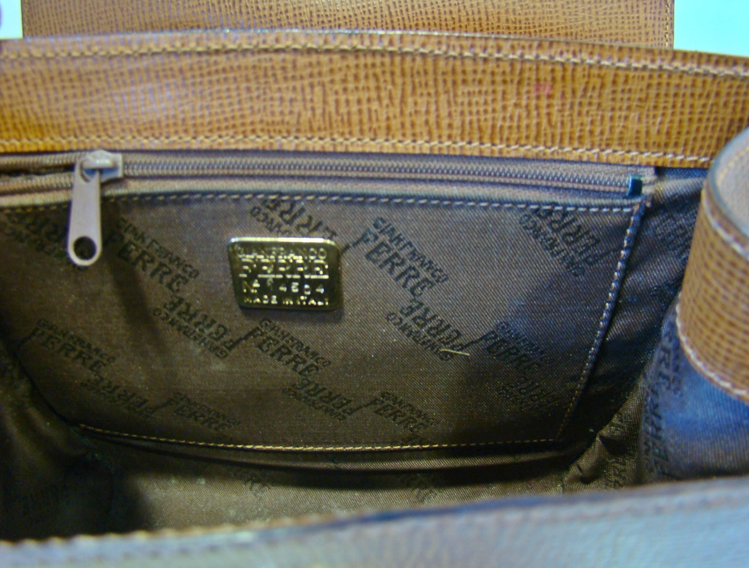 Unique Gianfranco Ferre Leather Tote Bag For Sale 2