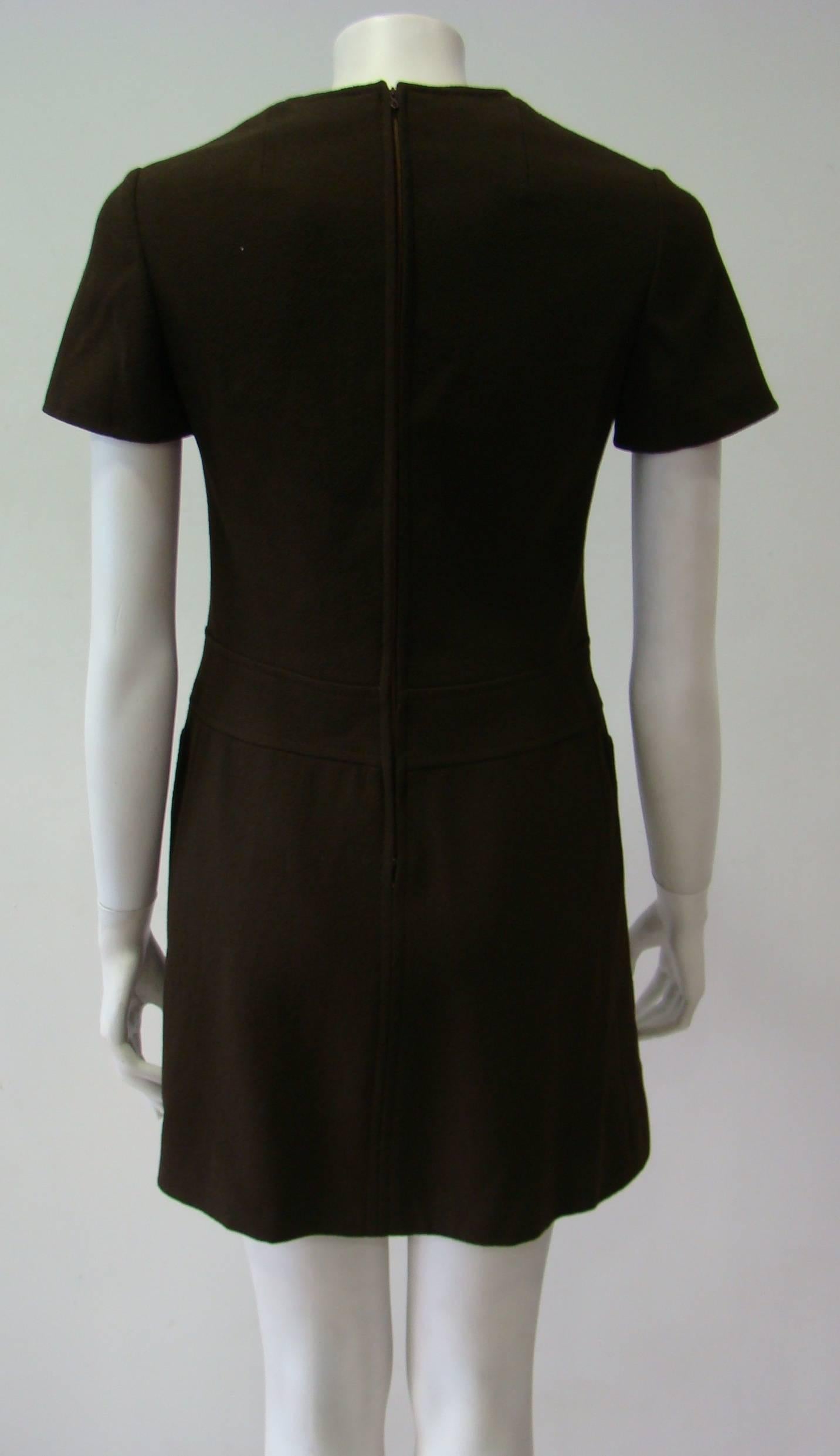 Black Louis Feraud Wool Mini Dress For Sale