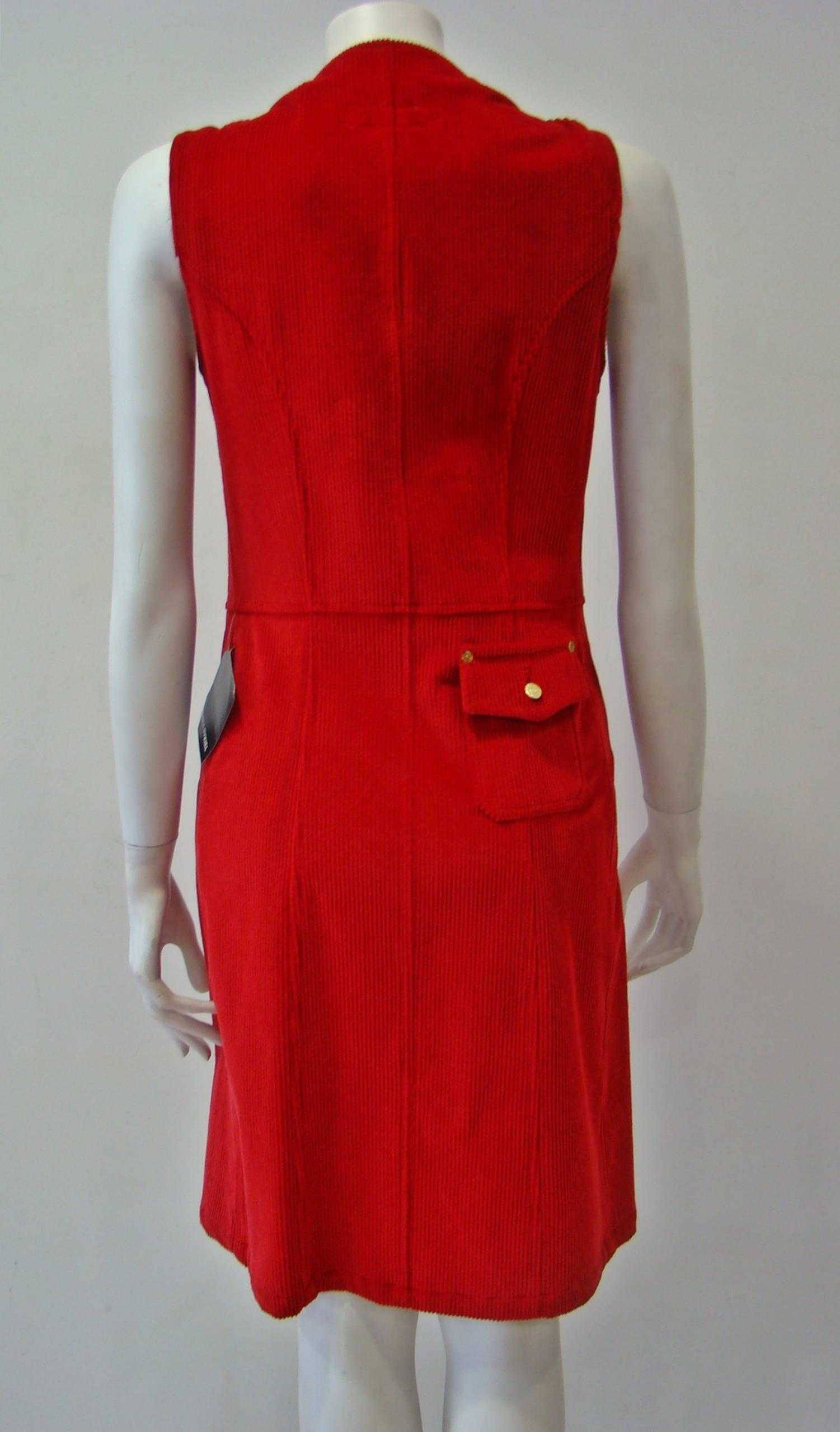 Women's Sonia Rykiel Red Bengaline Dress For Sale