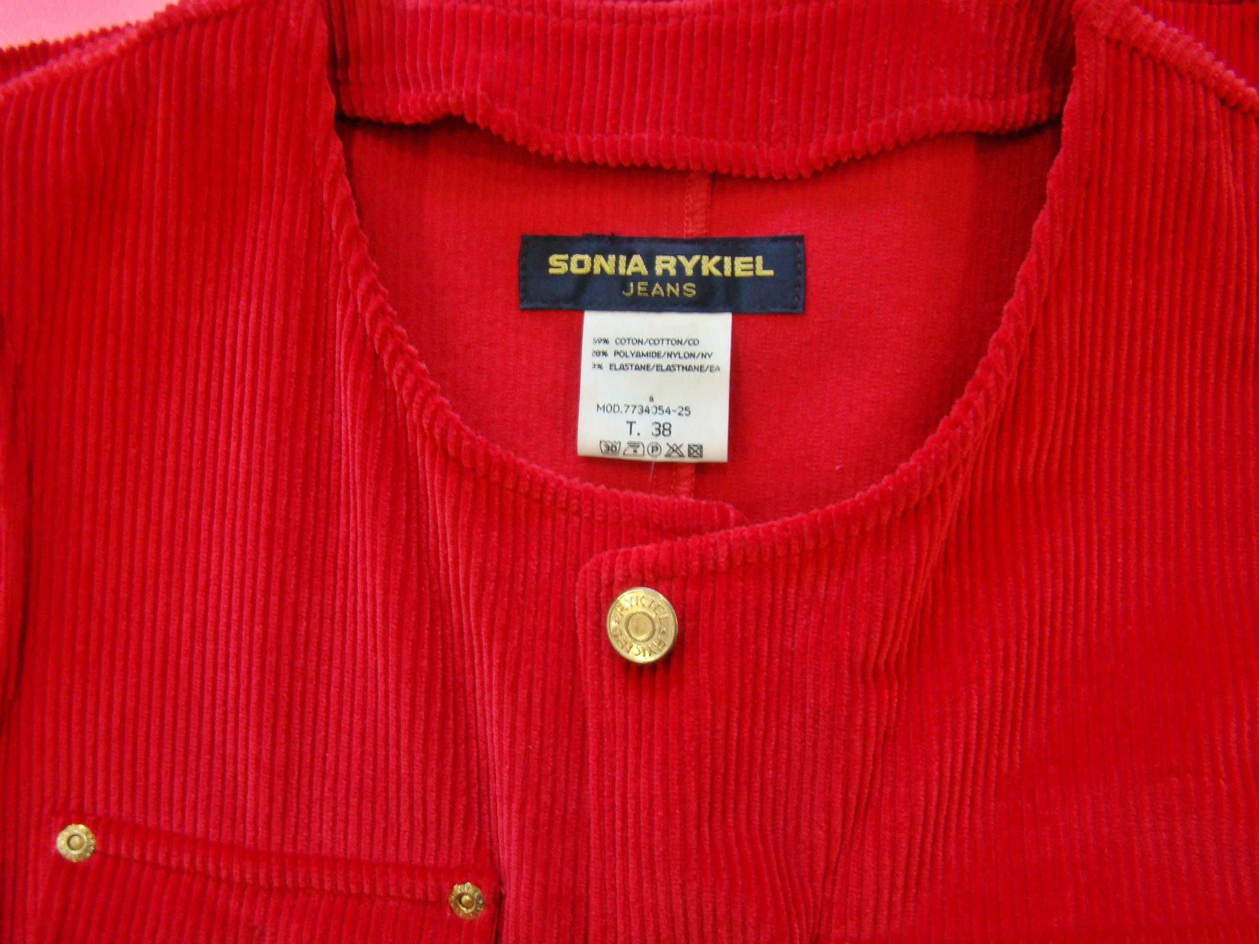 Sonia Rykiel Red Bengaline Dress For Sale 3