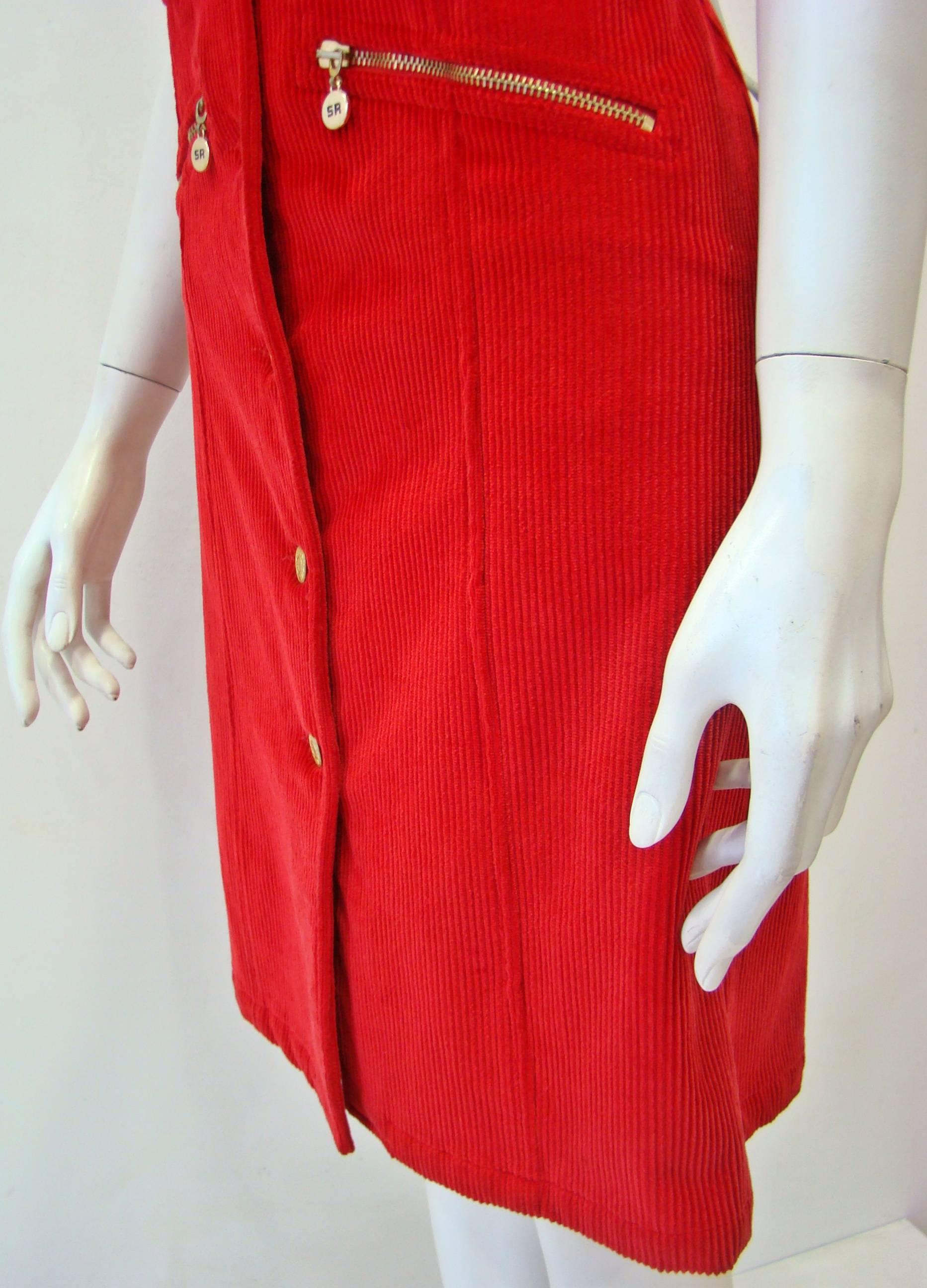 Sonia Rykiel Red Bengaline Dress For Sale 2