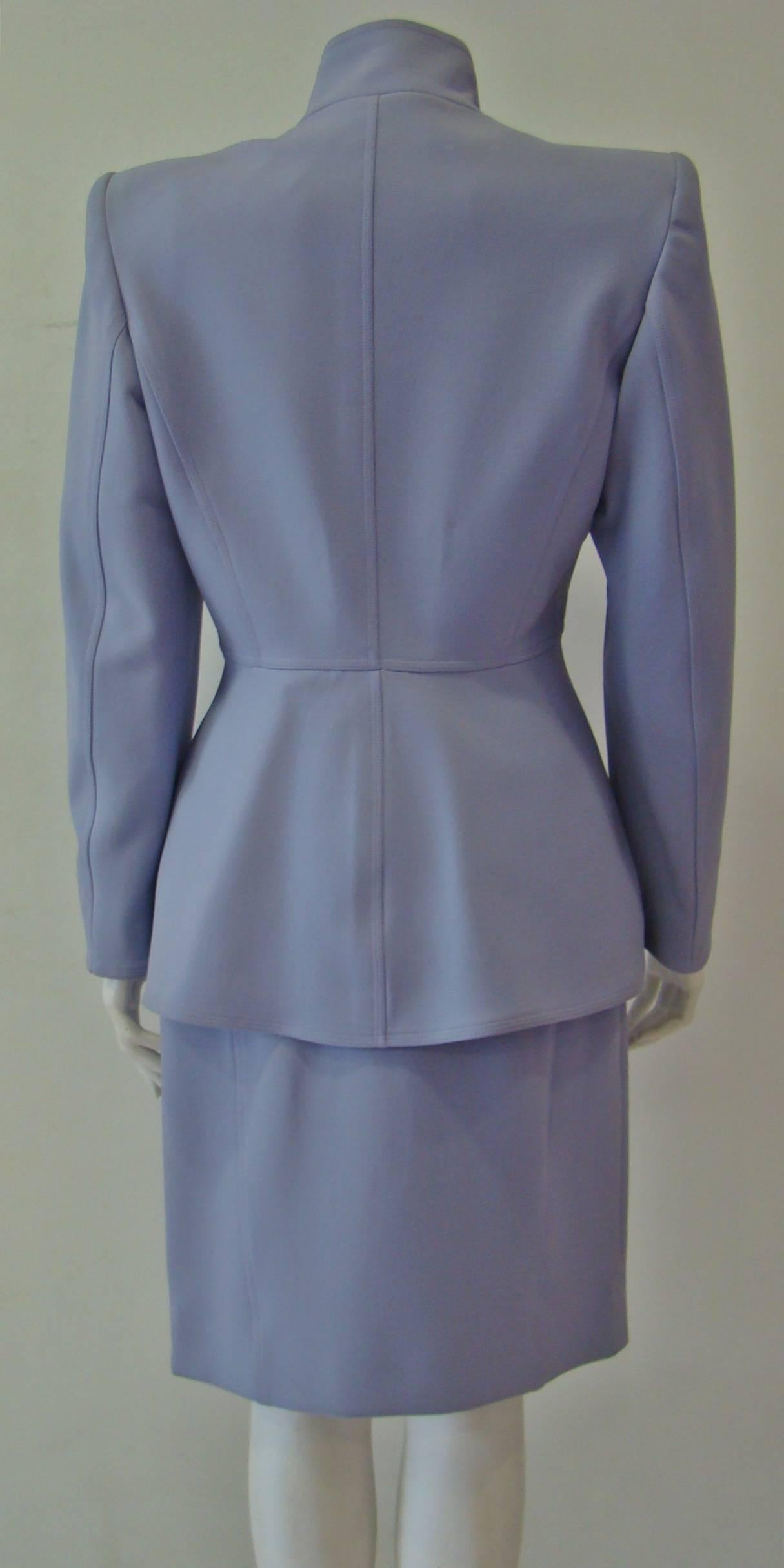 Claude Montana Lavender Skirt Suit In New Condition For Sale In Athens, Agia Paraskevi