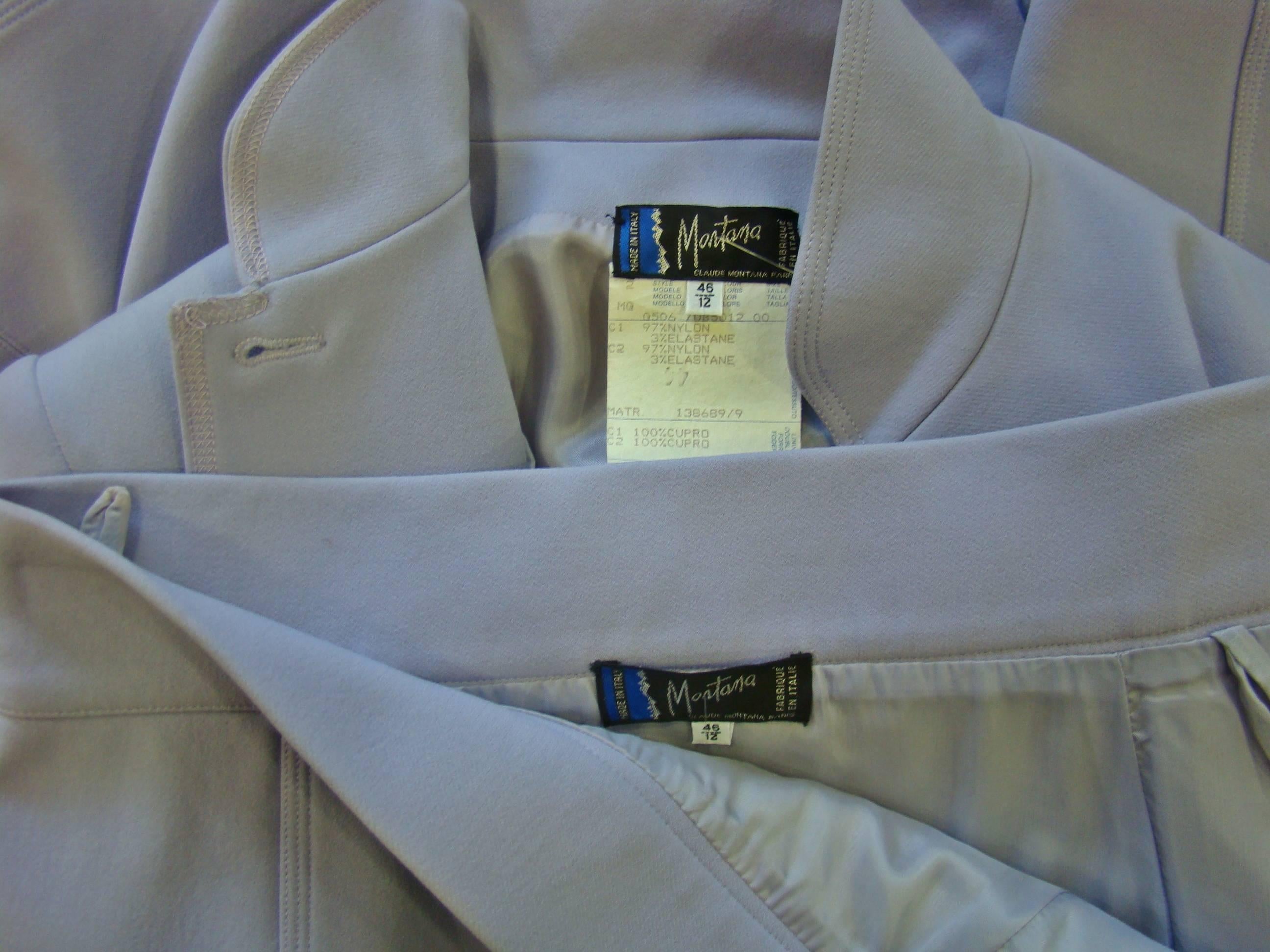 Claude Montana Lavender Skirt Suit For Sale 3