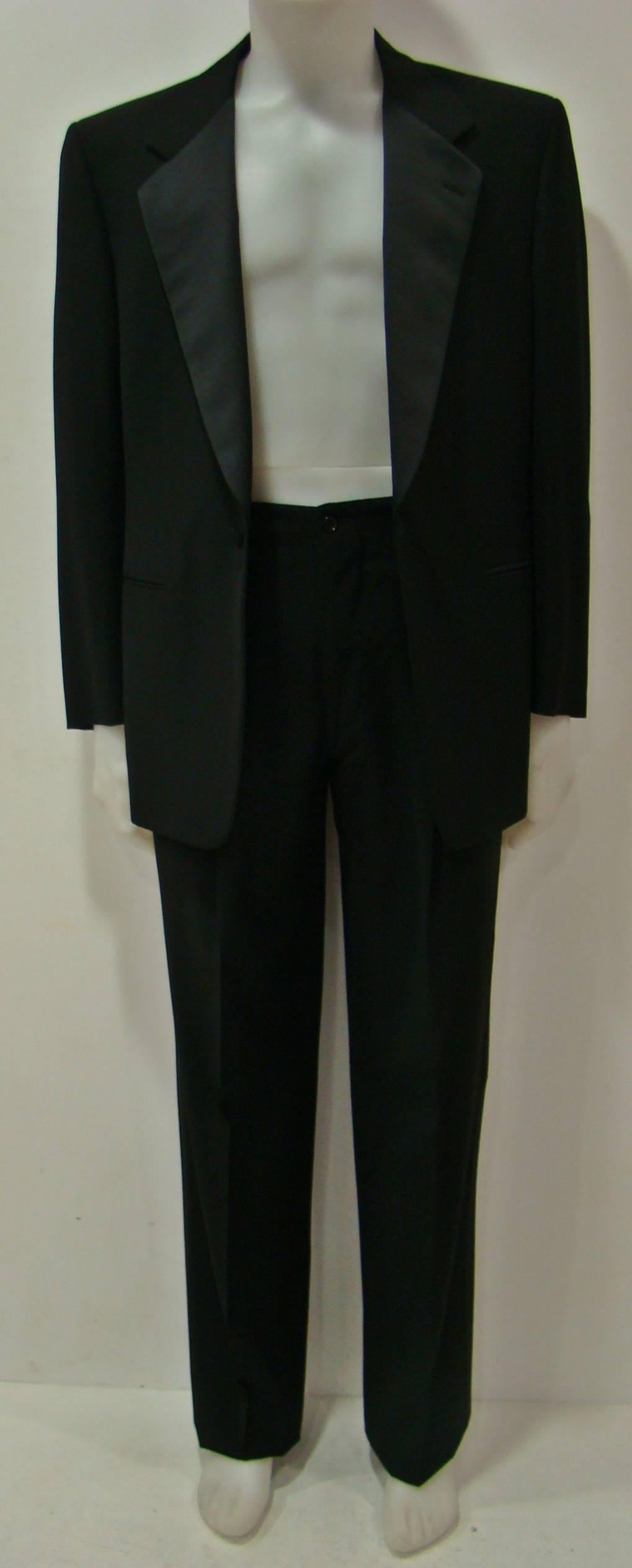 Men's Unique Gianfranco Ferre Wool Smoking Suit For Sale