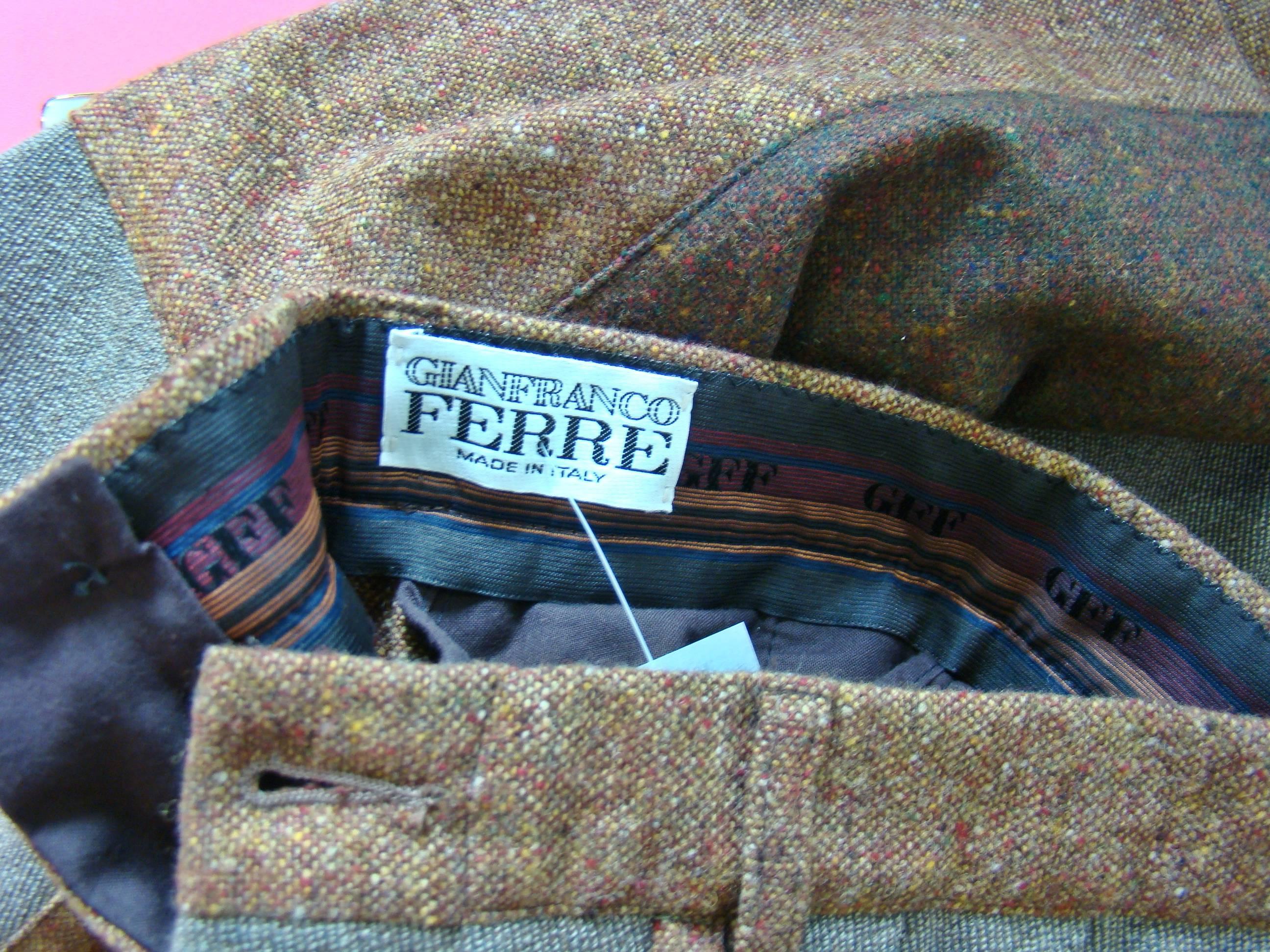 Gianfranco Ferre Color Block Wool Pants For Sale 1