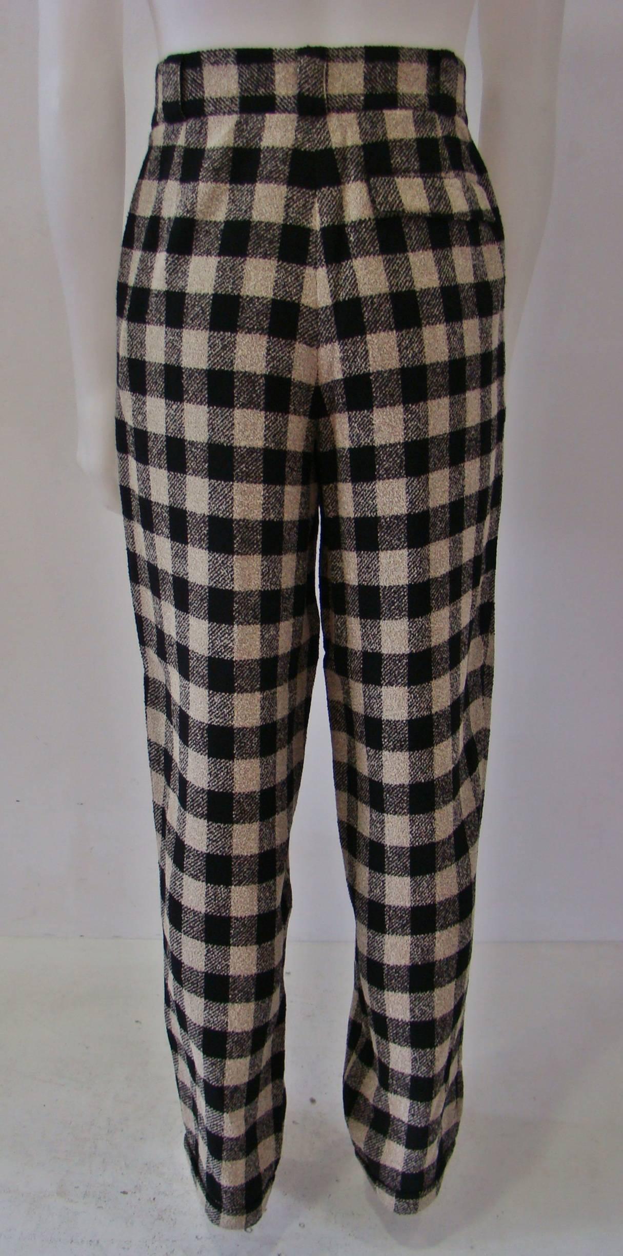 Gianni Versace Checked Pants Fall/Winter 1992 In New Condition For Sale In Athens, Agia Paraskevi