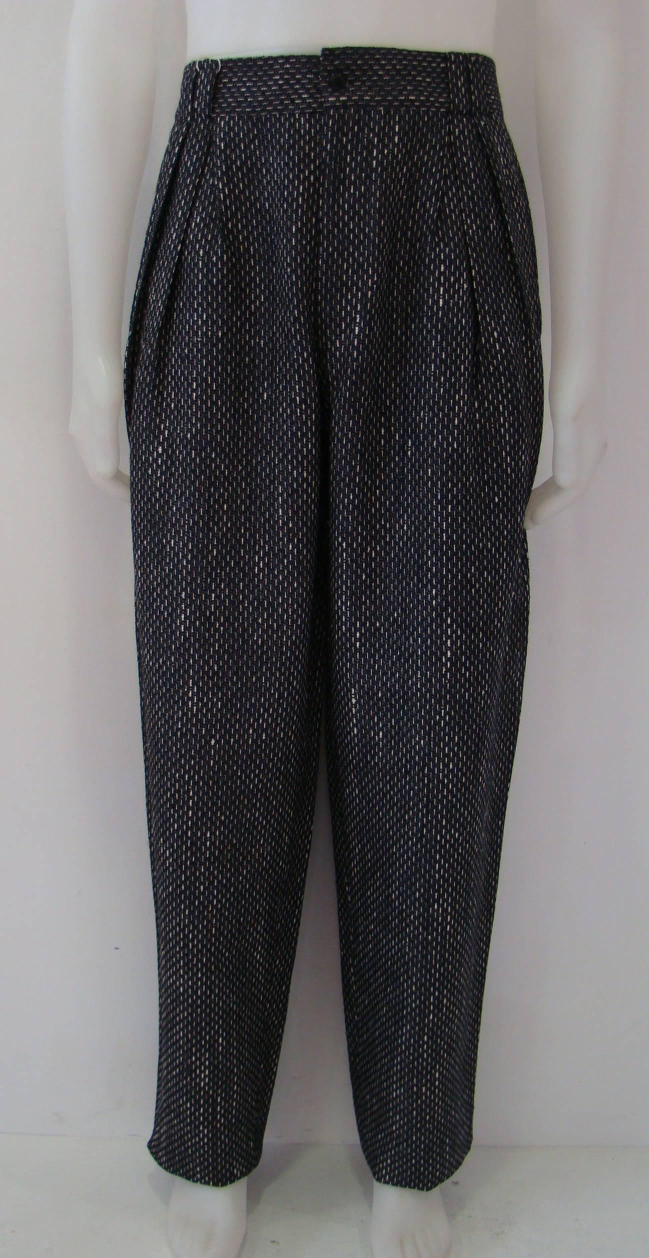 Black Early Gianni Versace Wool Pants For Sale