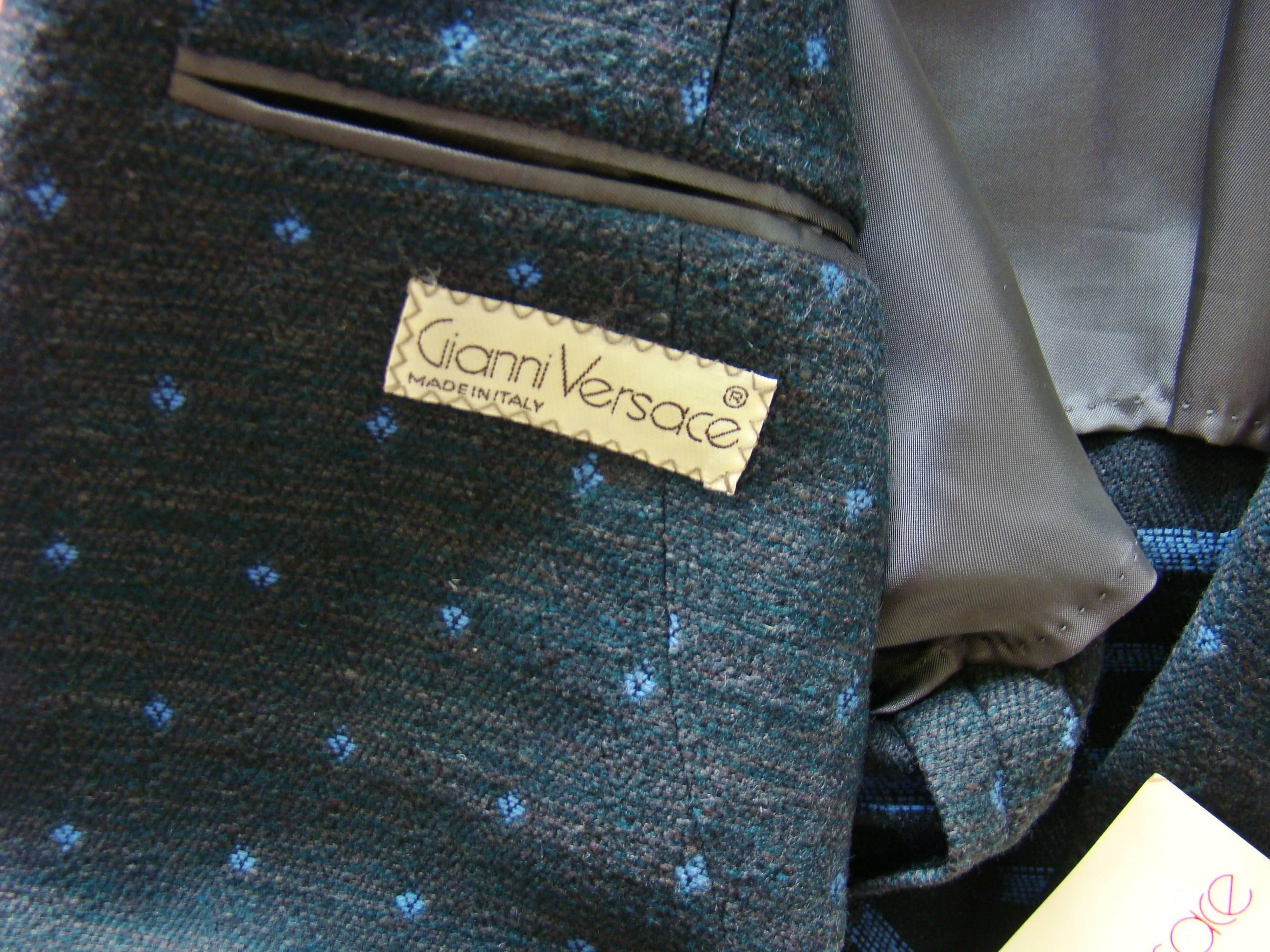 Women's Early Gianni Versace Wool Green Jacket For Sale
