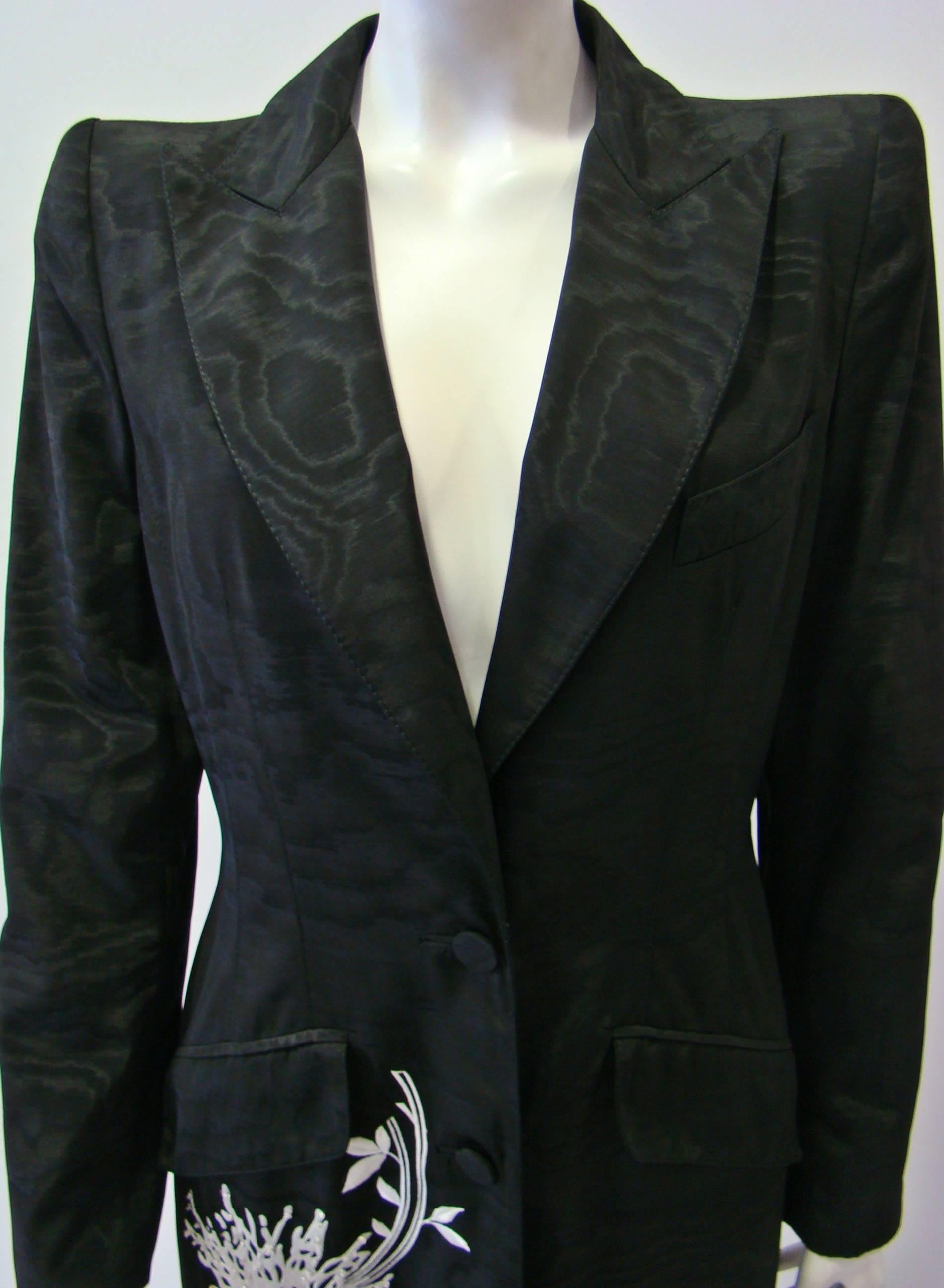 Angelo Mozzillo Embroidered Evening Frock Coat, Fall 1998 In New Condition For Sale In Athens, Agia Paraskevi