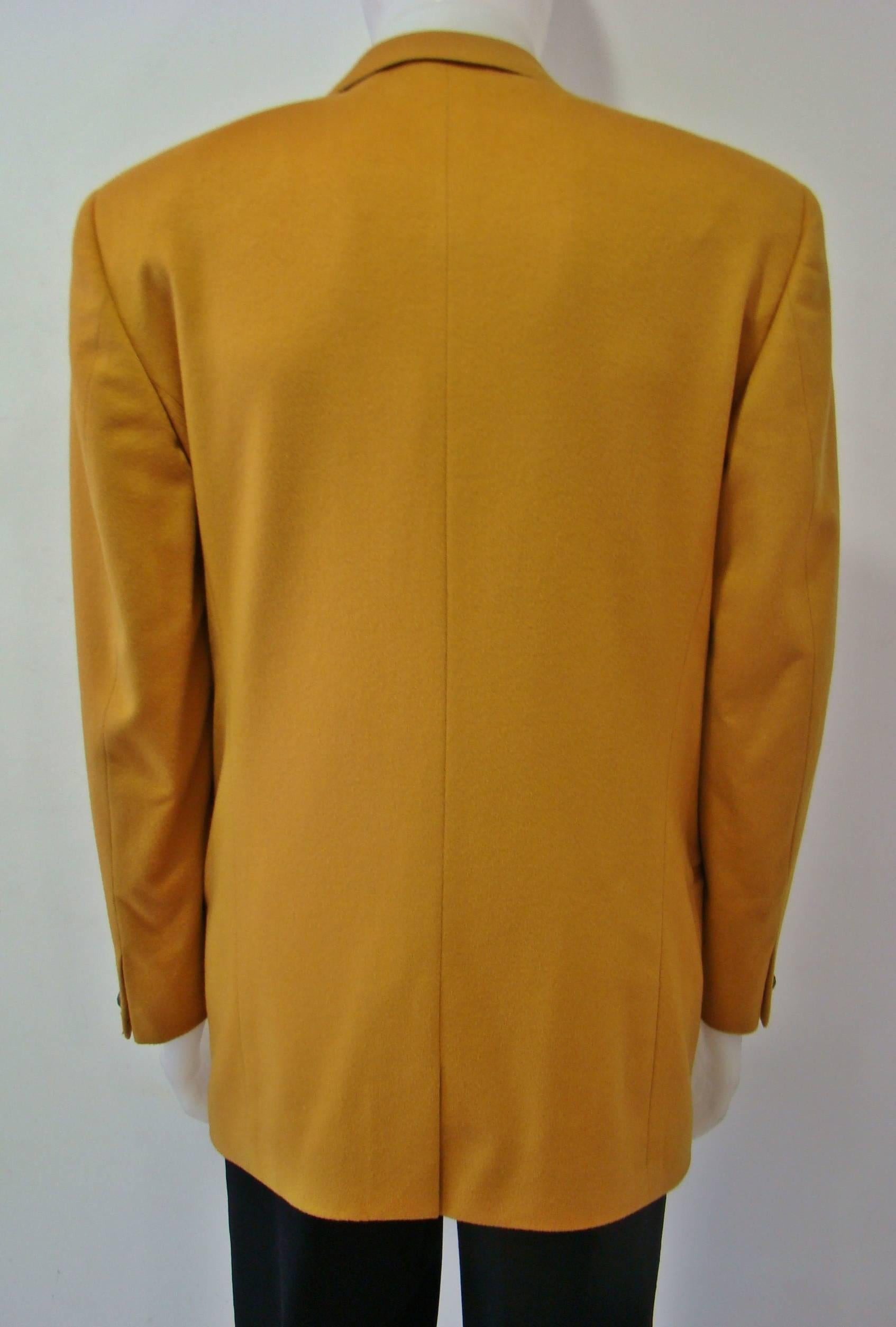 Rare Gianni Versace Mustard Wool Jacket For Sale 1