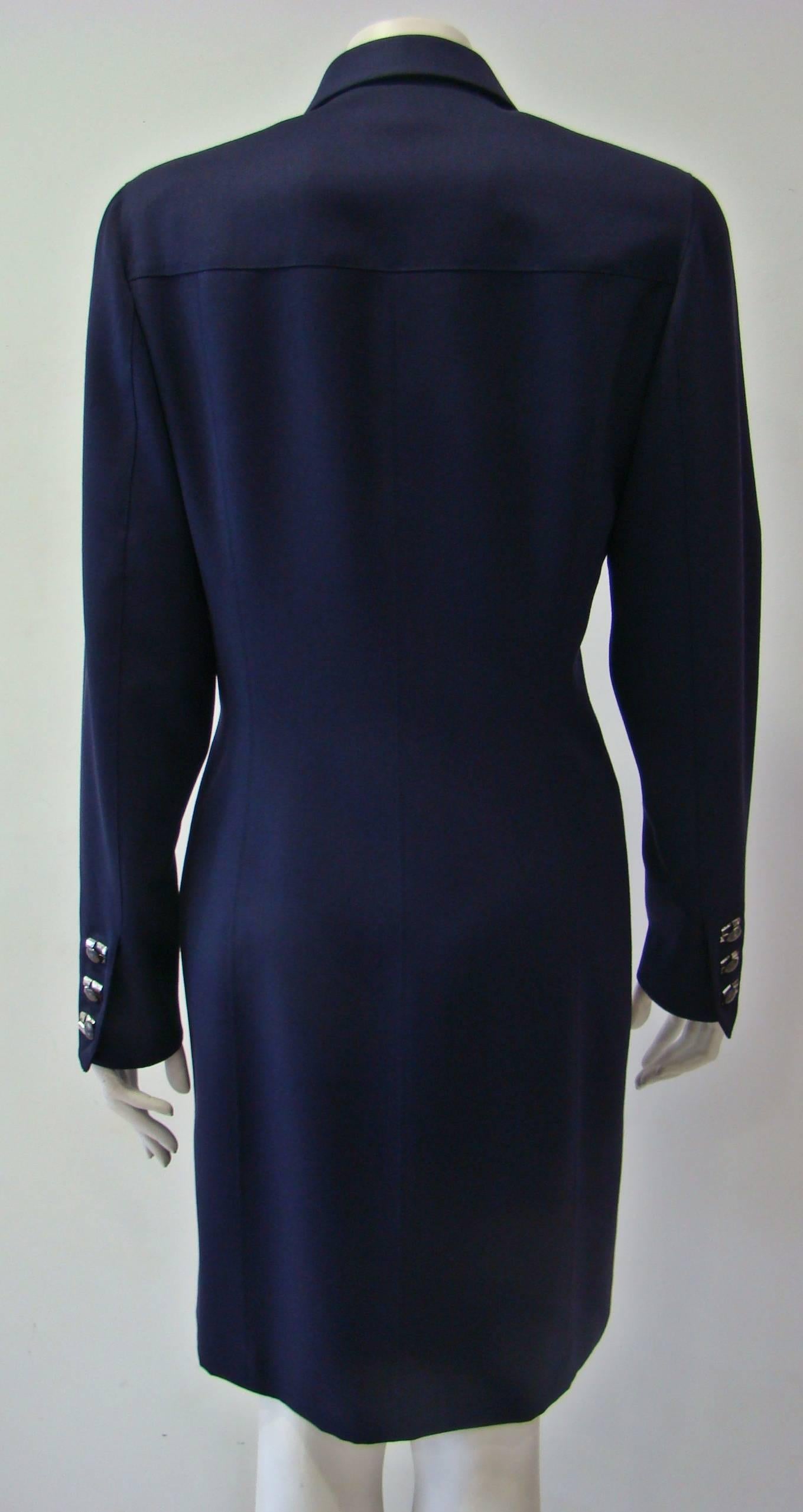 Women's Rare Claude Montana Dress With Metal Tips 1992 For Sale