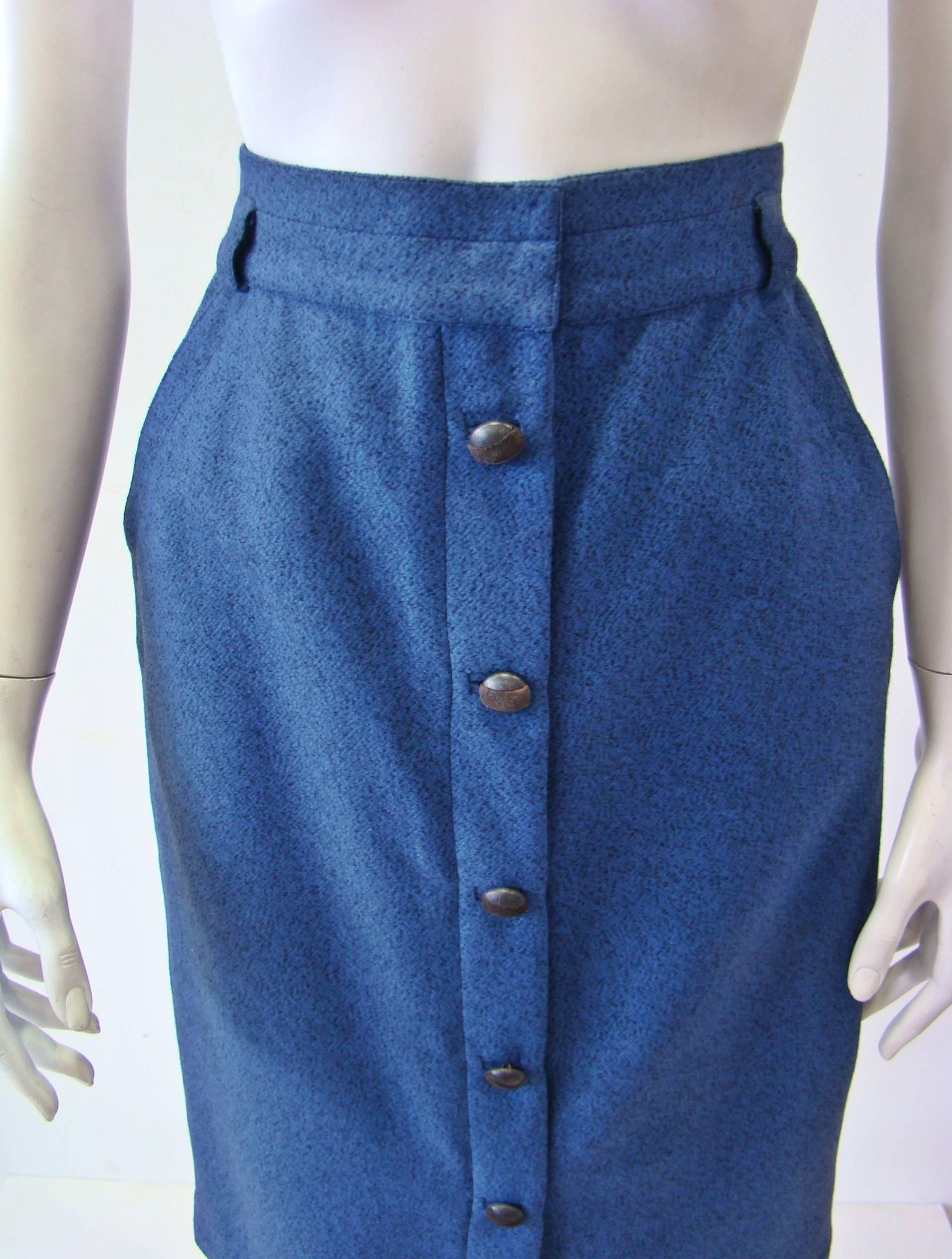 Women's Early Gianni Versace Front Button Detail Skirt For Sale