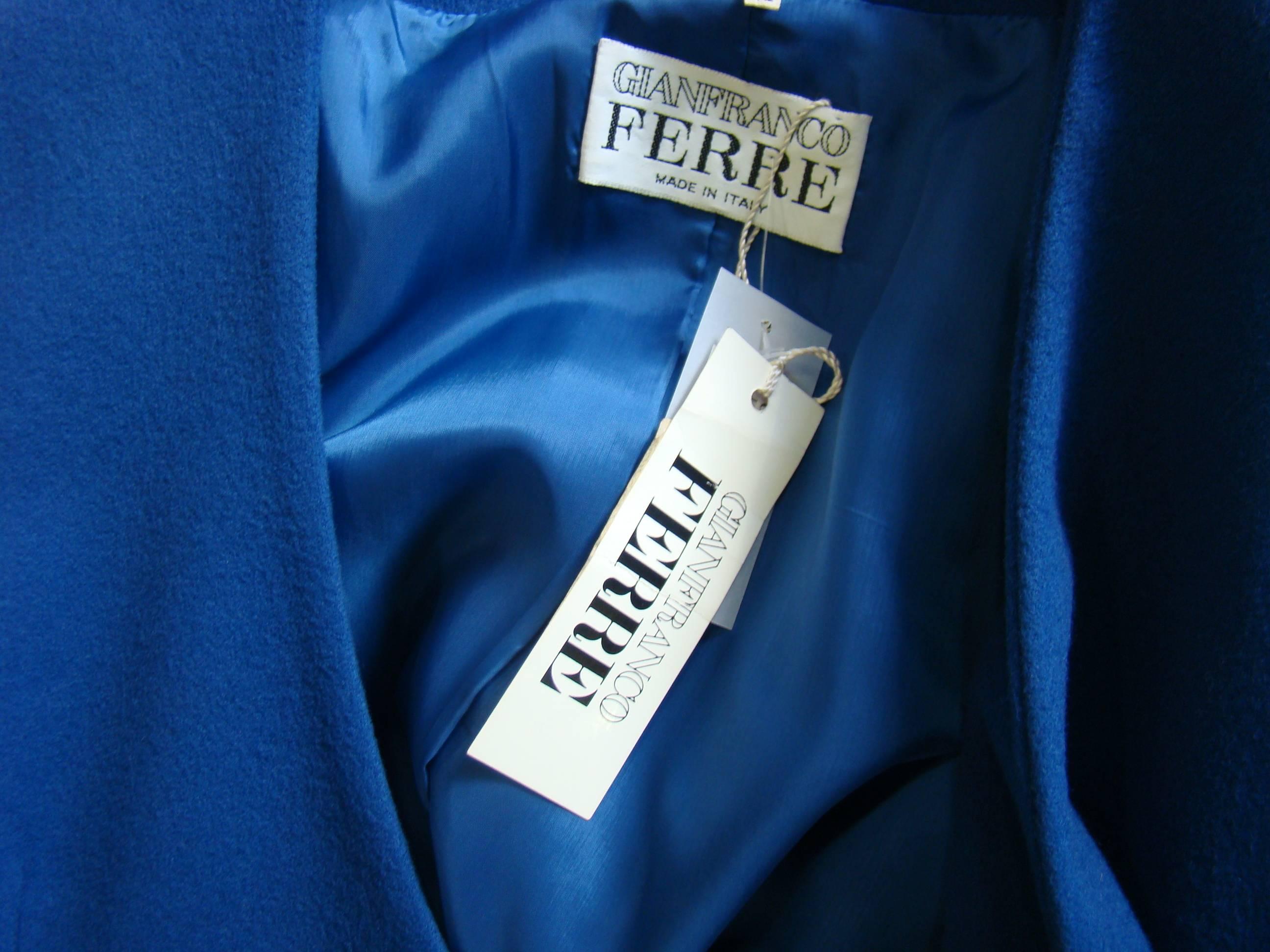 Rare Gianfranco Ferre Blue Jacket For Sale 4
