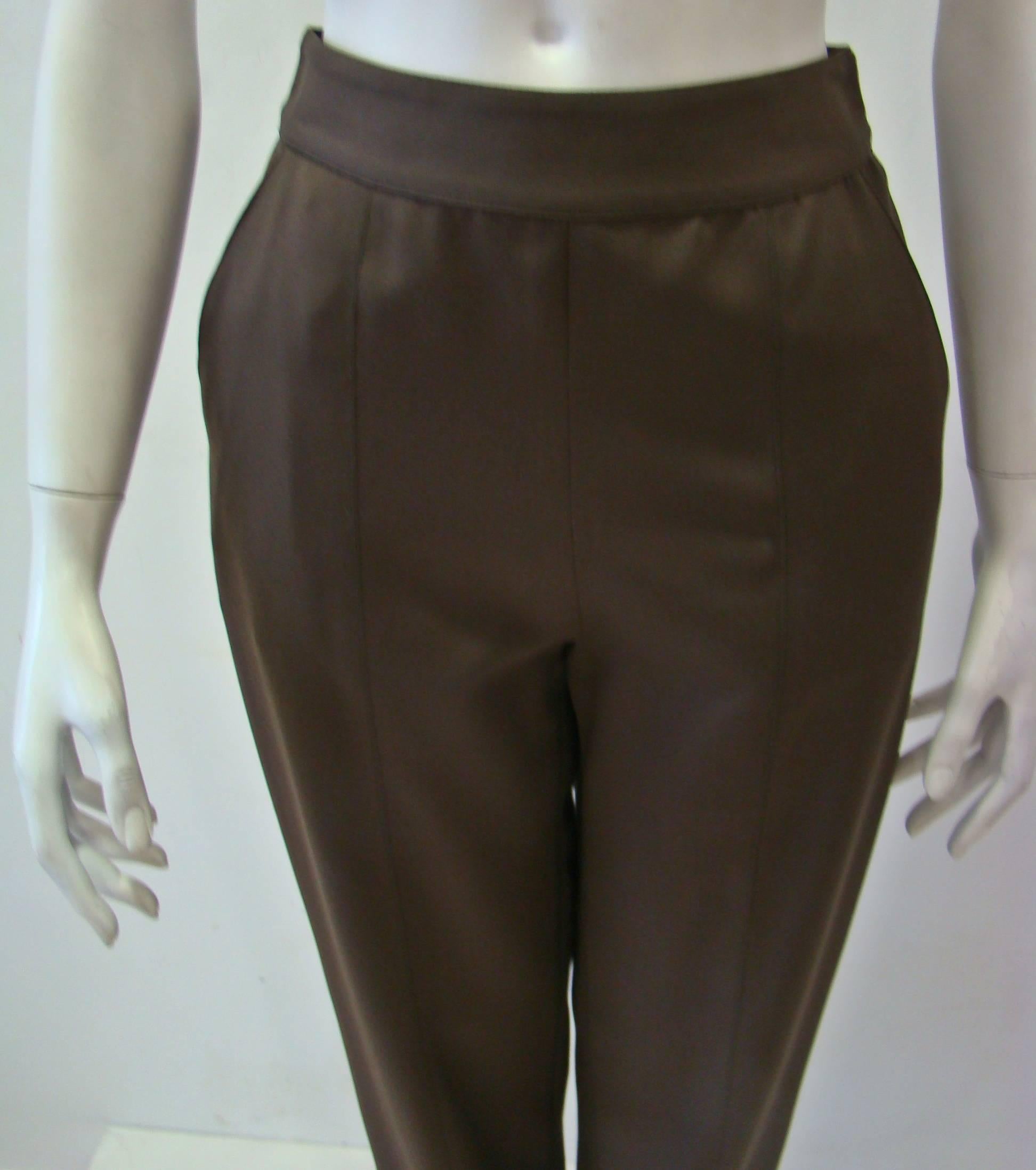 Black Istante By Gianni Versace Olive Green Pants Fall 1996 For Sale