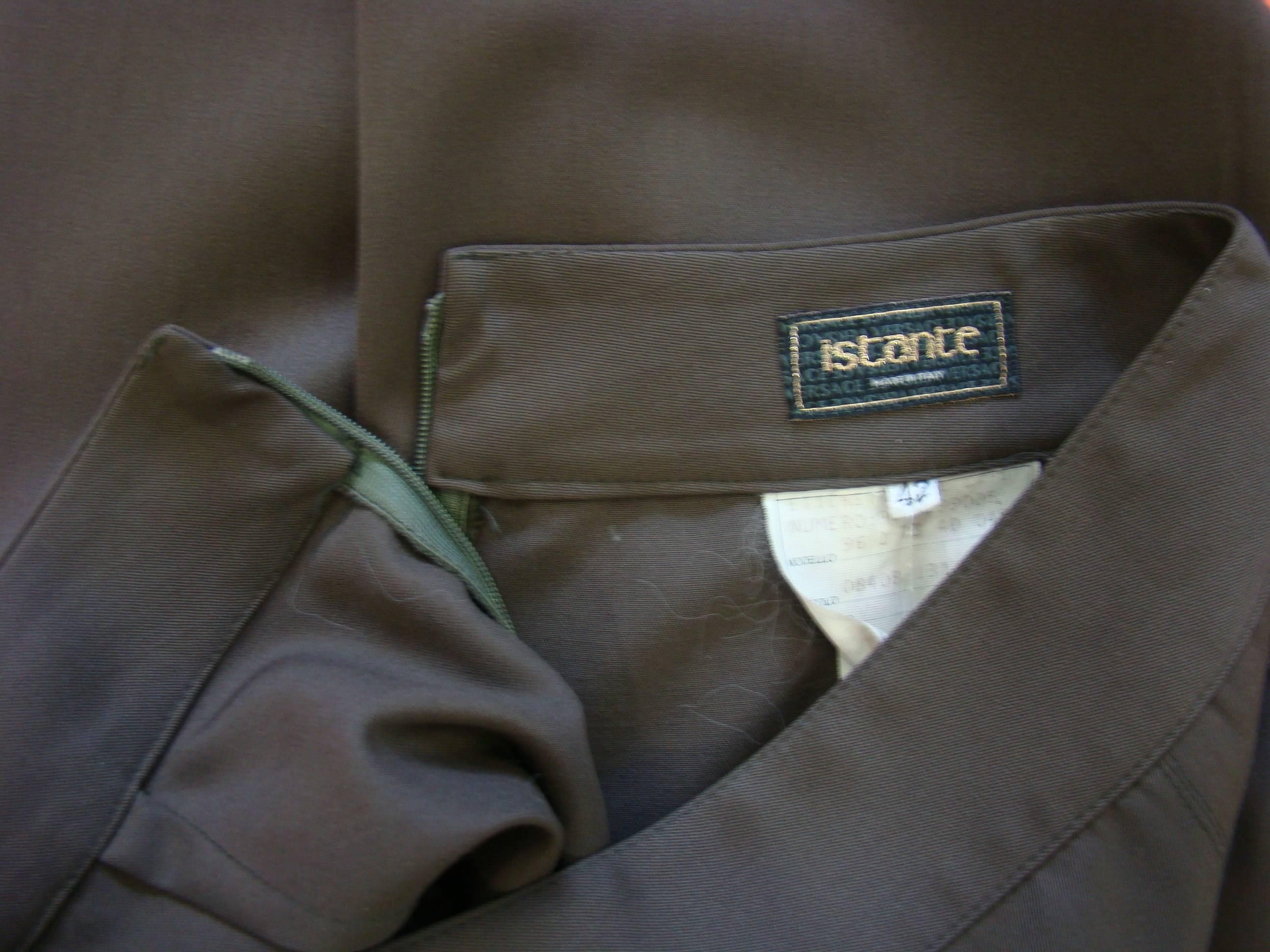 Istante By Gianni Versace Olive Green Pants Fall 1996 For Sale 2