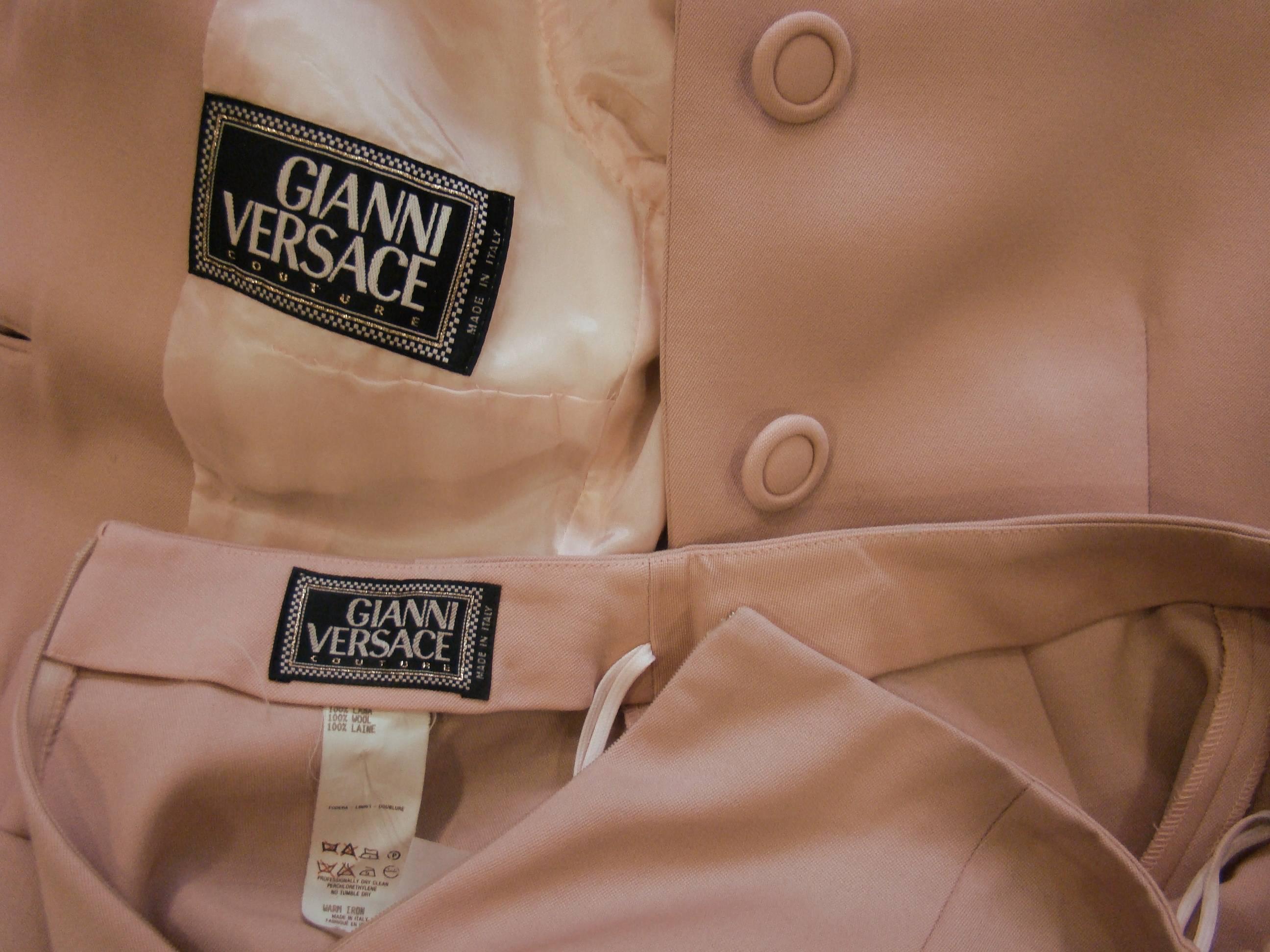 Gianni Versace Couture Salmon Pants Suit For Sale 4