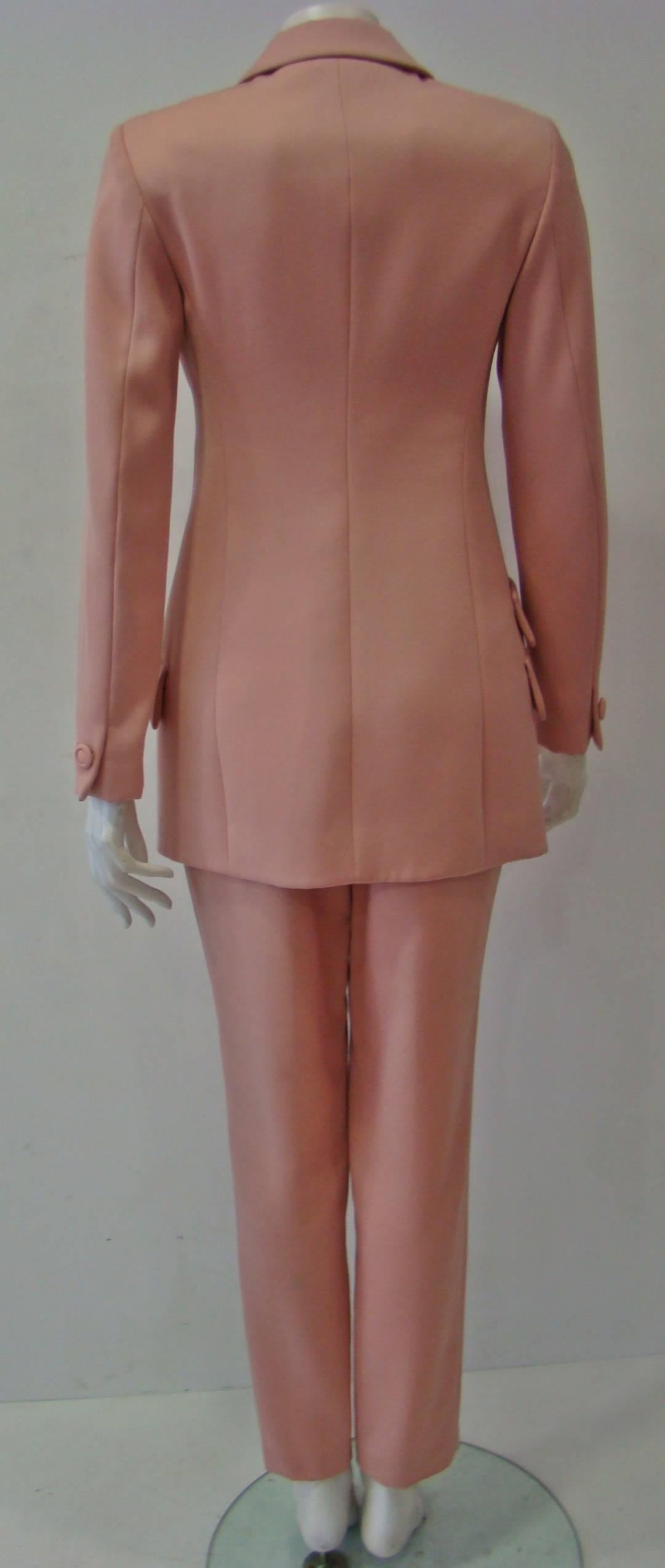 Gianni Versace Couture Salmon Pants Suit For Sale 3