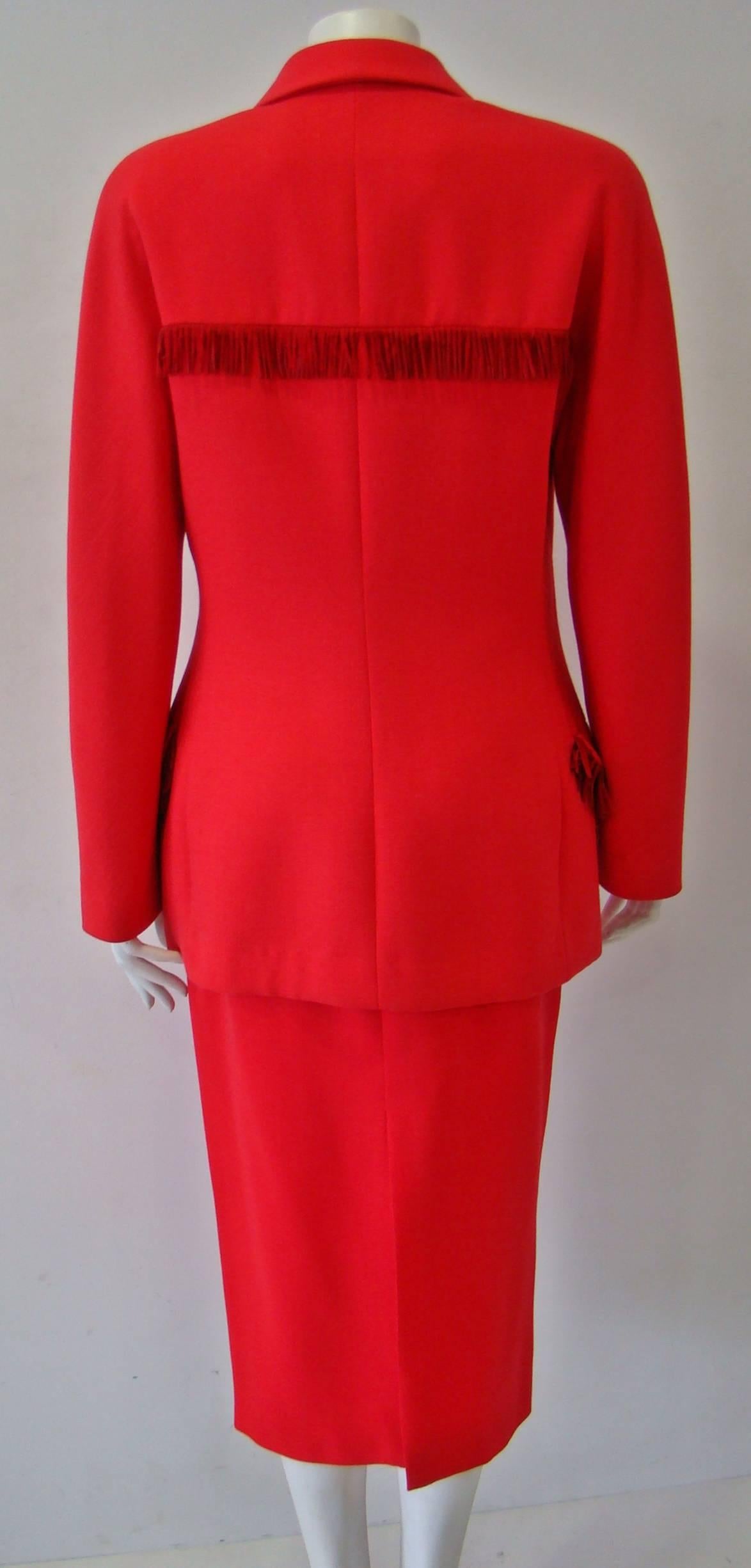 Women's Istante By Gianni Versace Frinde Skirt Suit Fall 1992 For Sale