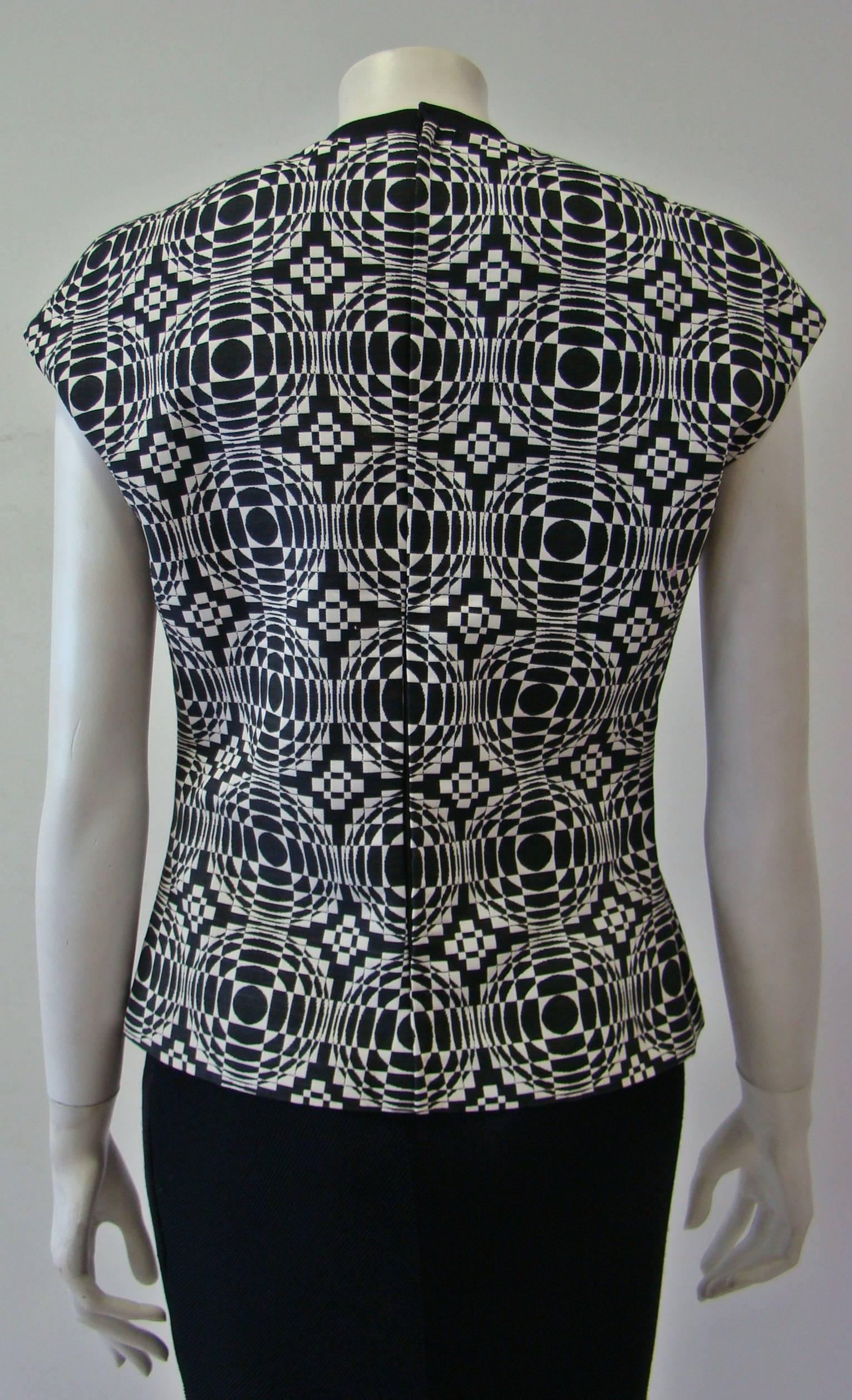 Women's Rare Gianni Versace Optical Printed Top For Sale