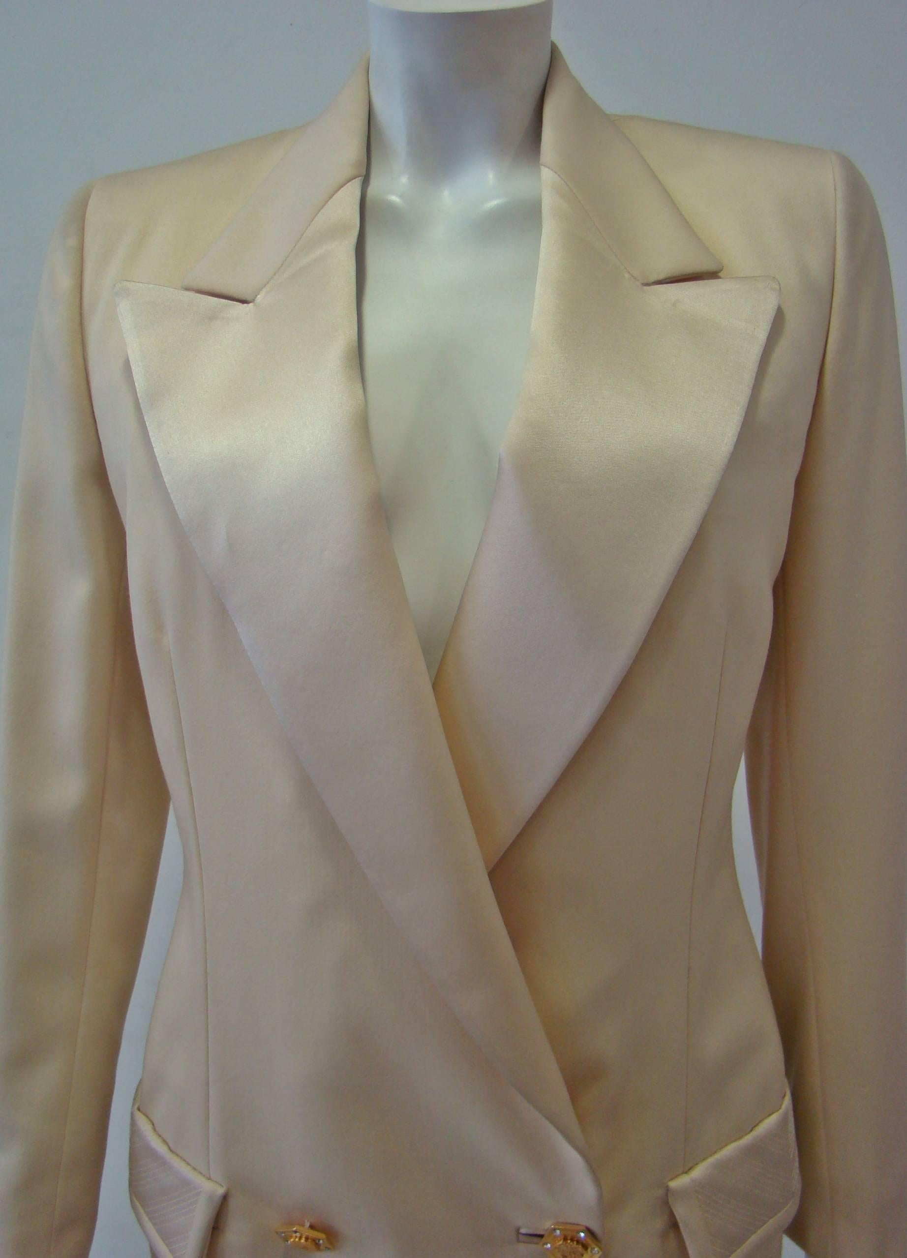 Brown Unique Gianni Versace Couture Double Breasted Tuxedo Jacket  For Sale