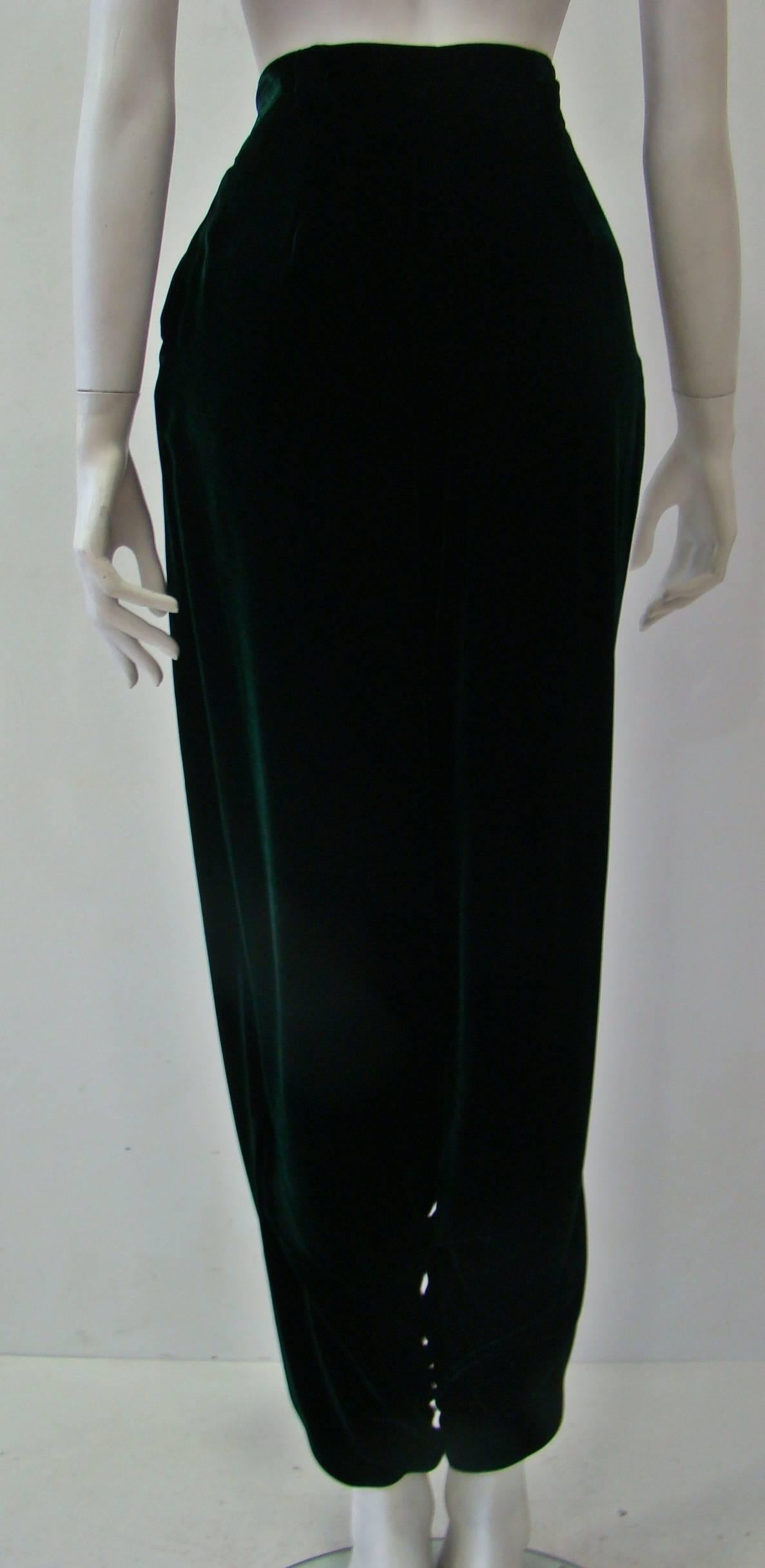 Gianni Versace Emerald Velvet Pants For Sale 1