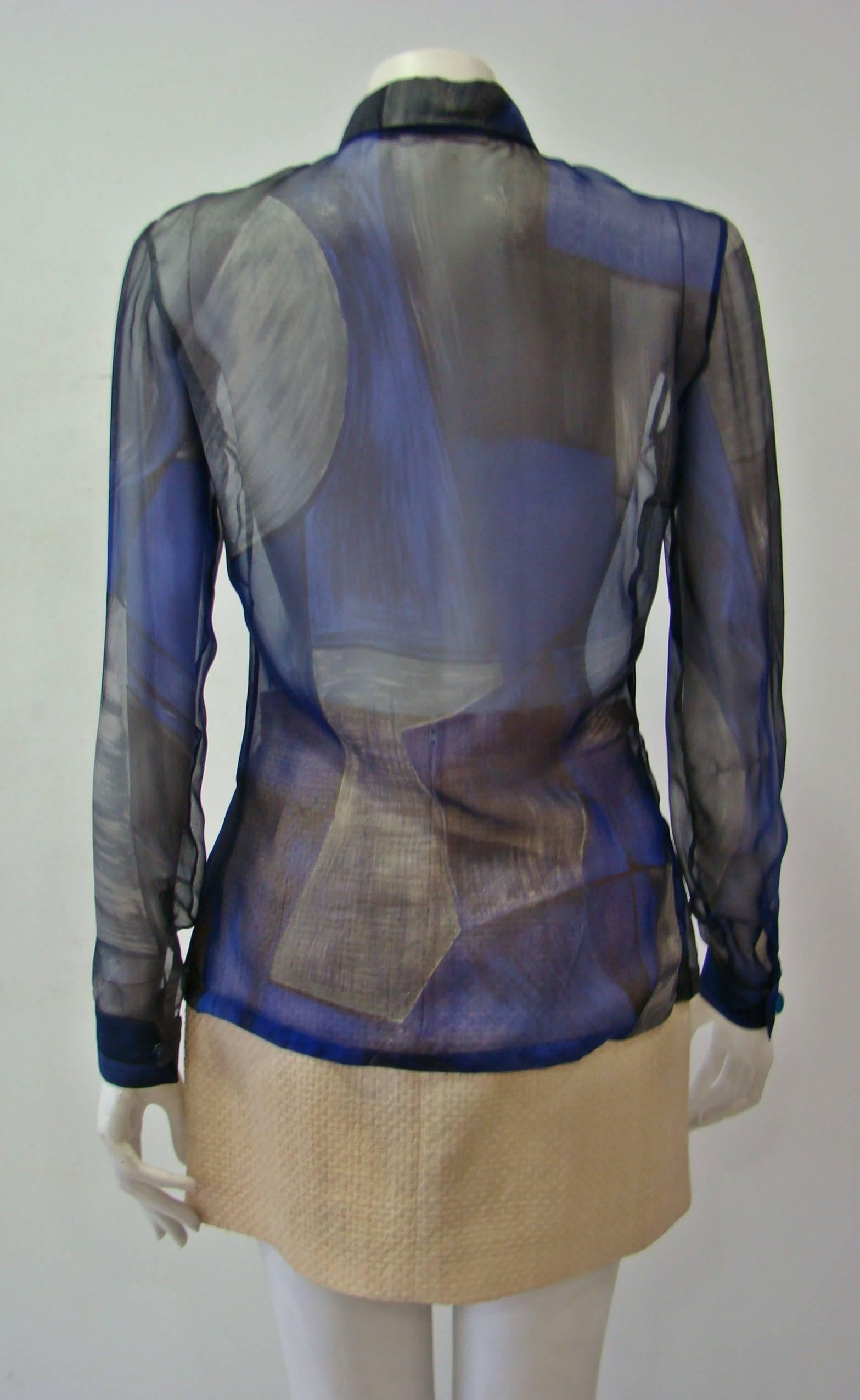 Women's Rare Gianni Versace Couture Silk Printed Shirt For Sale