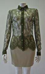 Istante By Gianni Versace Lace Sheer Shirt