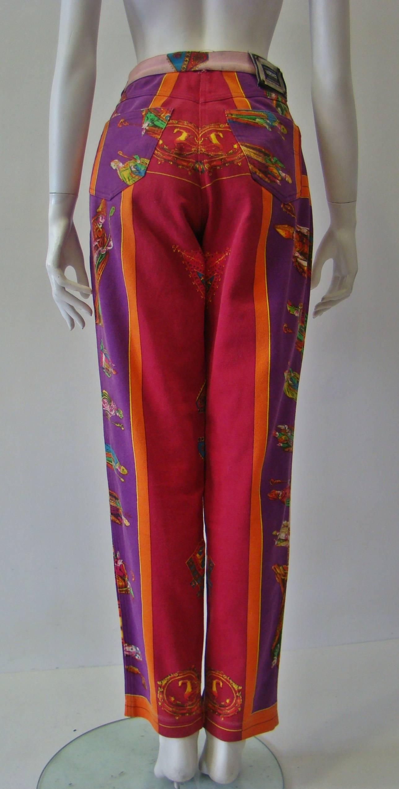 Gianni Versace Couture Pope Printed Jeans Fall 1991 For Sale 1