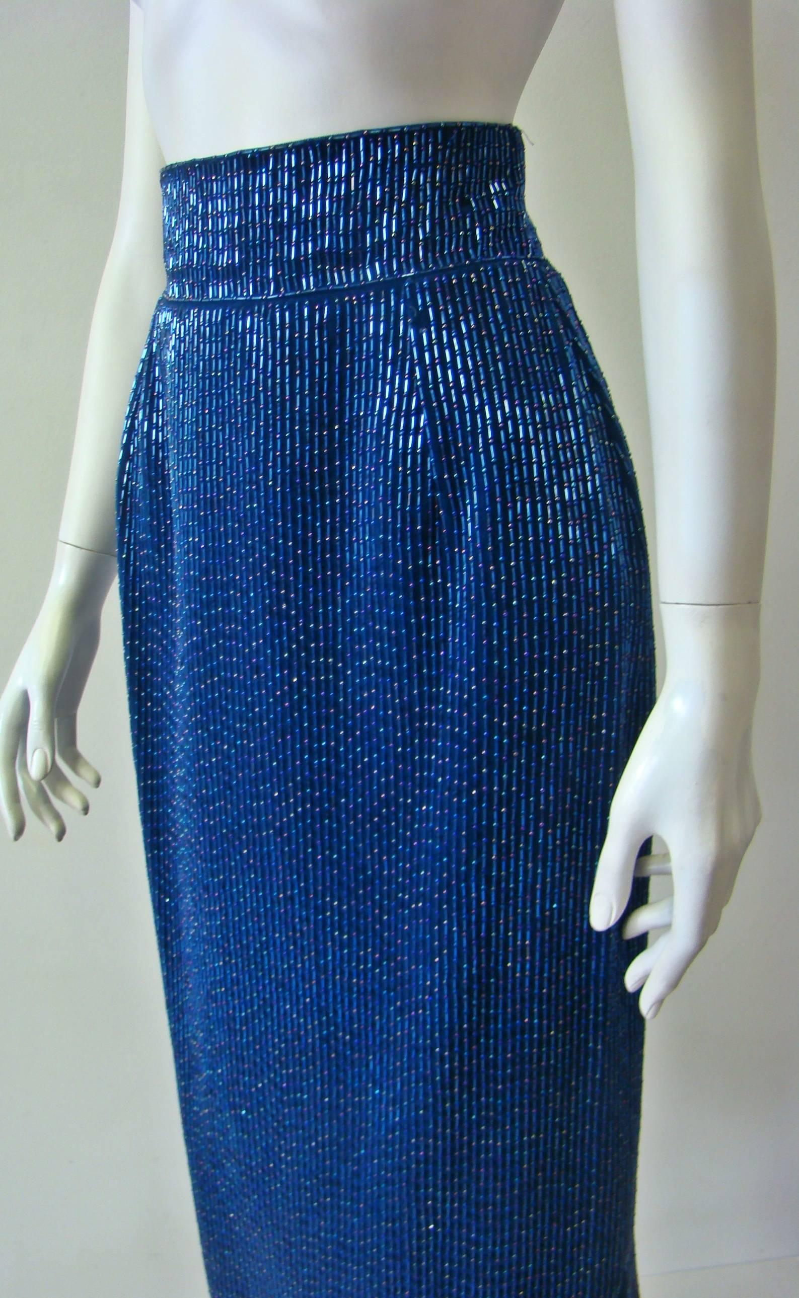 Early Gianni Versace Beaded Evening Skirt Fall 1983 In Excellent Condition For Sale In Athens, Agia Paraskevi