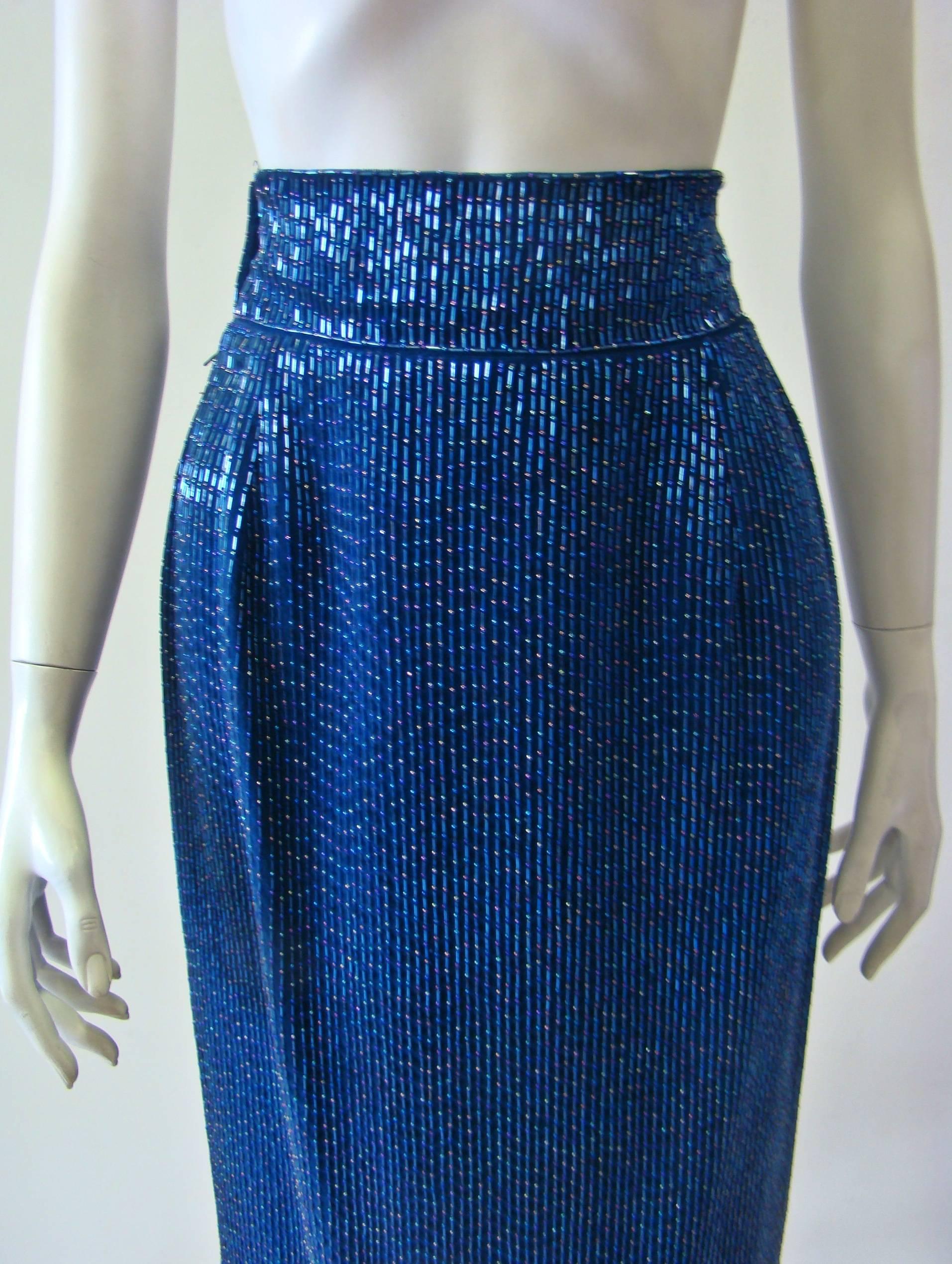 Women's Early Gianni Versace Beaded Evening Skirt Fall 1983 For Sale