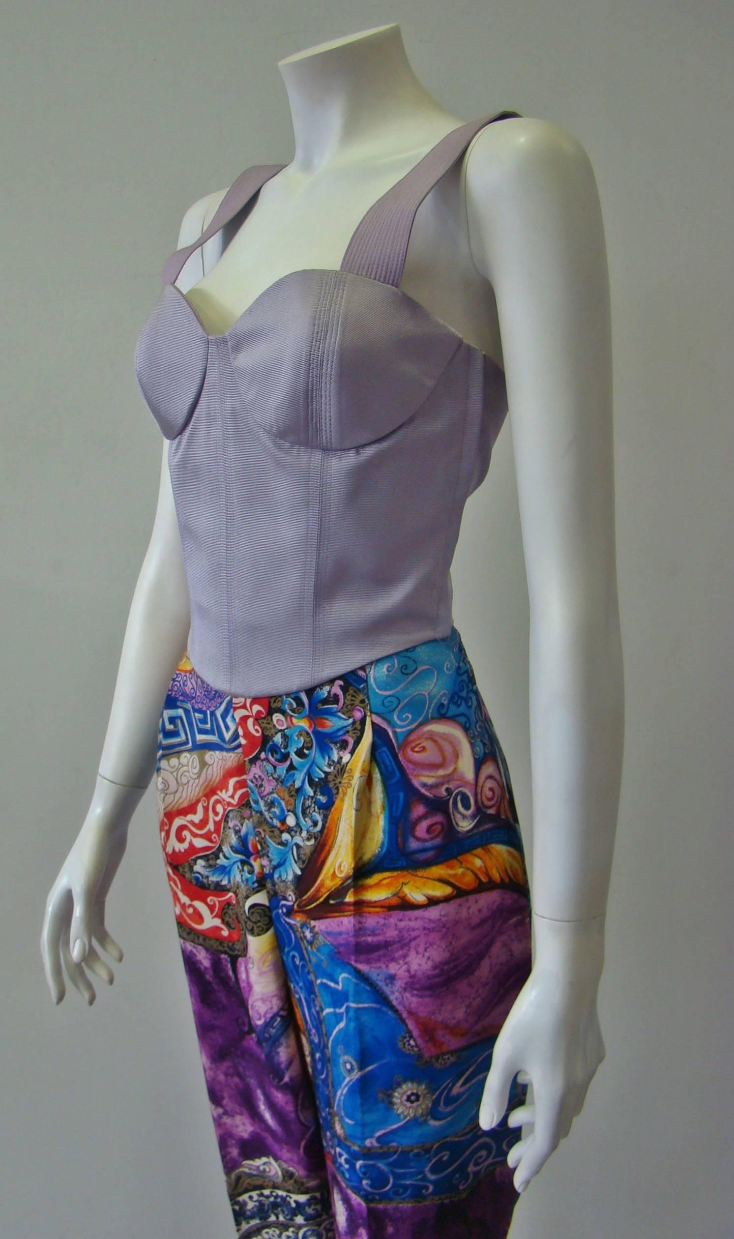 Gianni Versace Couture Lavender Top Bustier Fall 1992 In New Condition For Sale In Athens, Agia Paraskevi