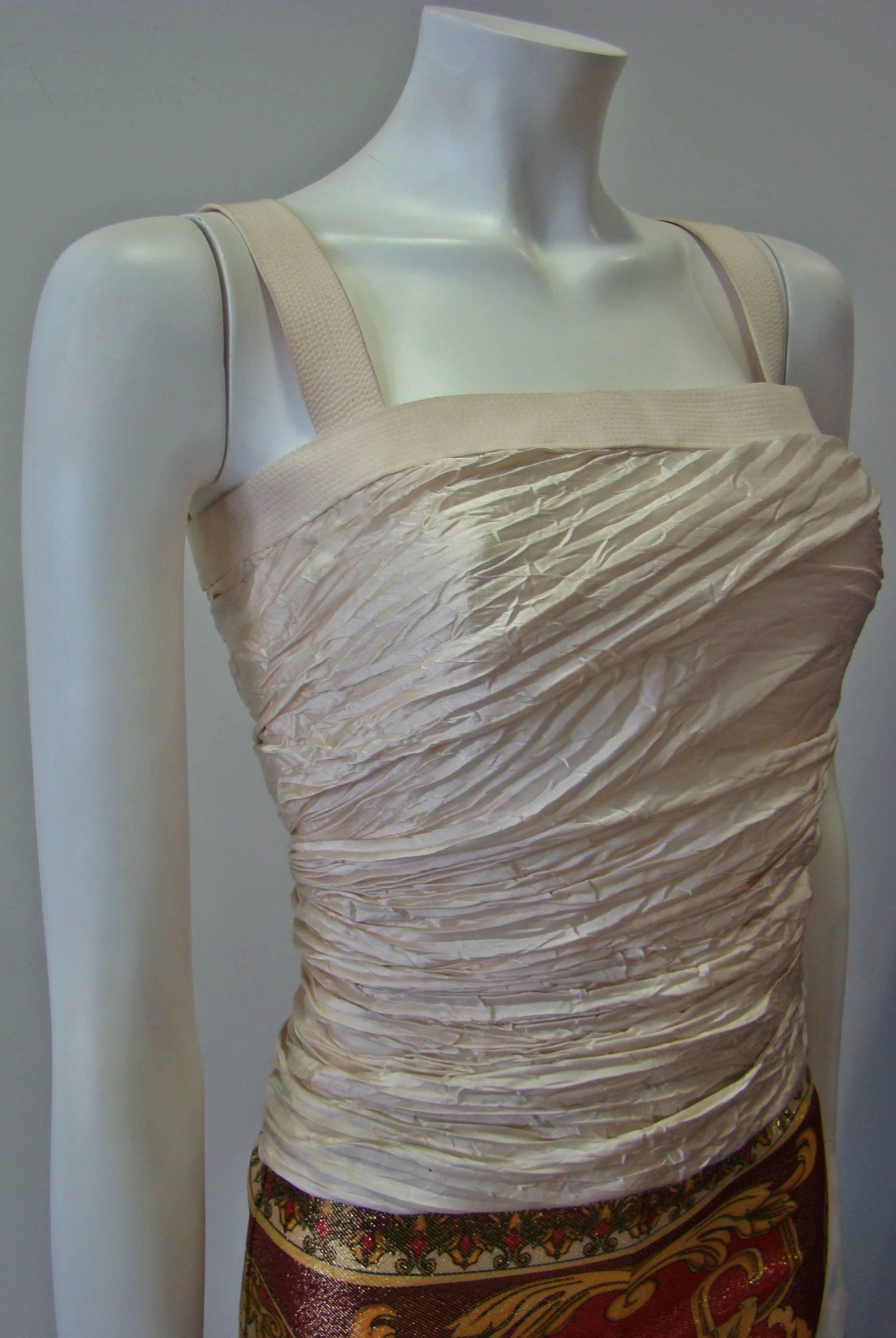Rare Gianni Versace Couture Silk Ruched Bustier Spring 1994 In New Condition For Sale In Athens, Agia Paraskevi