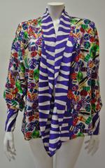 Rare Gianni Versace Silk Printed Wrap Shirt Spring 1990