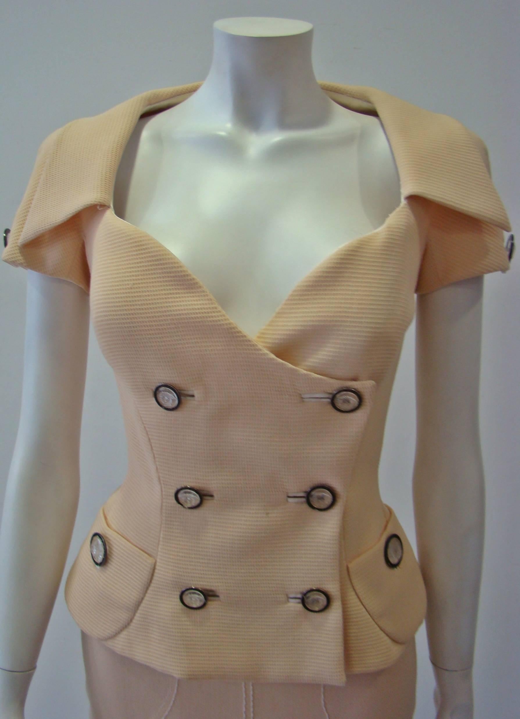 Brown Gianni Versace Couture Double Breasted Jacket Spring 1995 For Sale