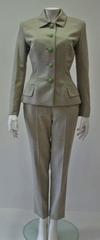 Gianni Versace Mint Green Prens De Gal Wool Pants Suit