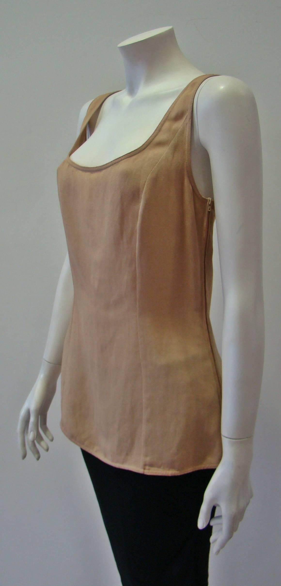 Women's Claude Montana Beige Linen Top For Sale