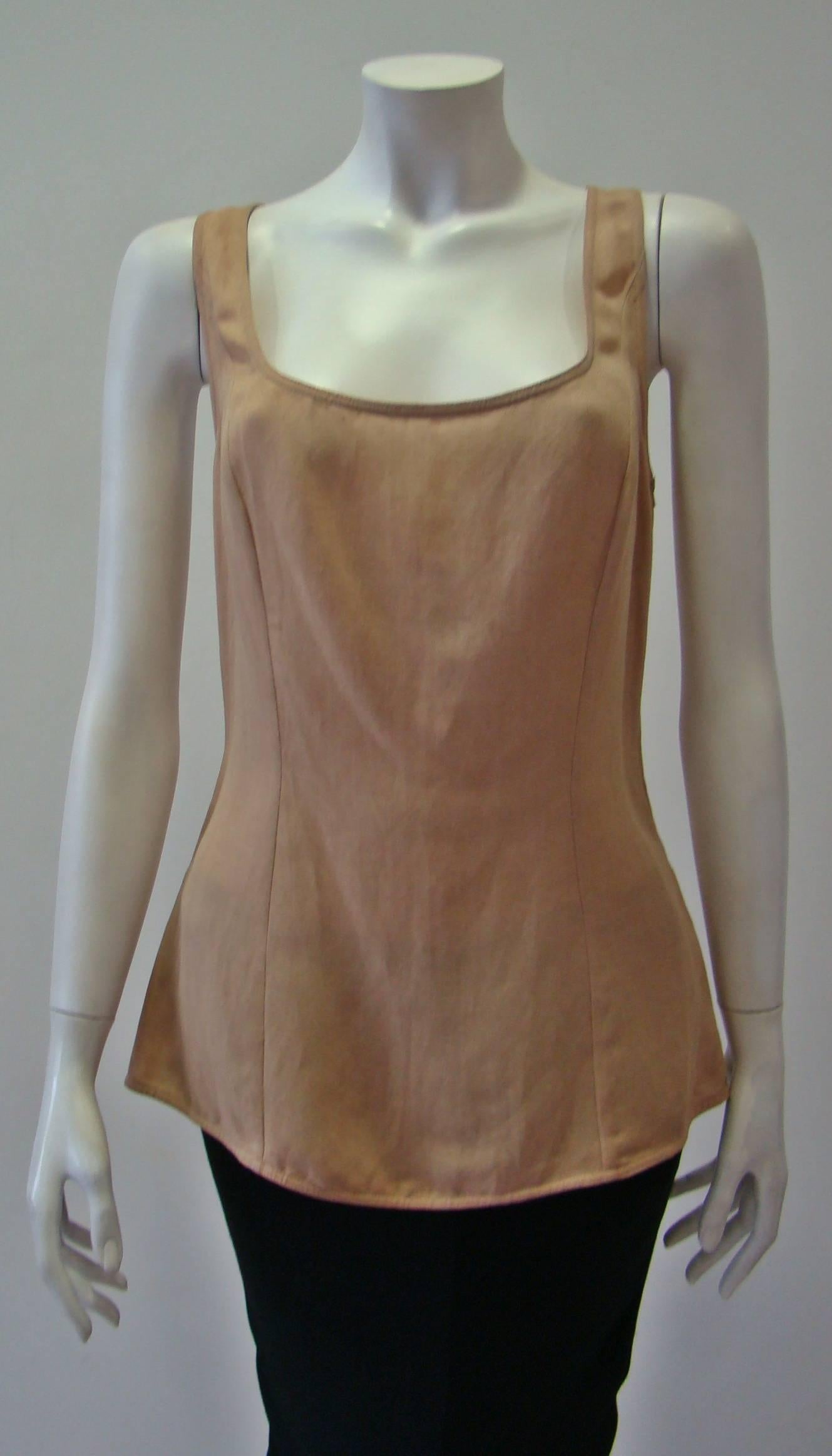 Claude Montana Beige Linen Top In New Condition For Sale In Athens, Agia Paraskevi