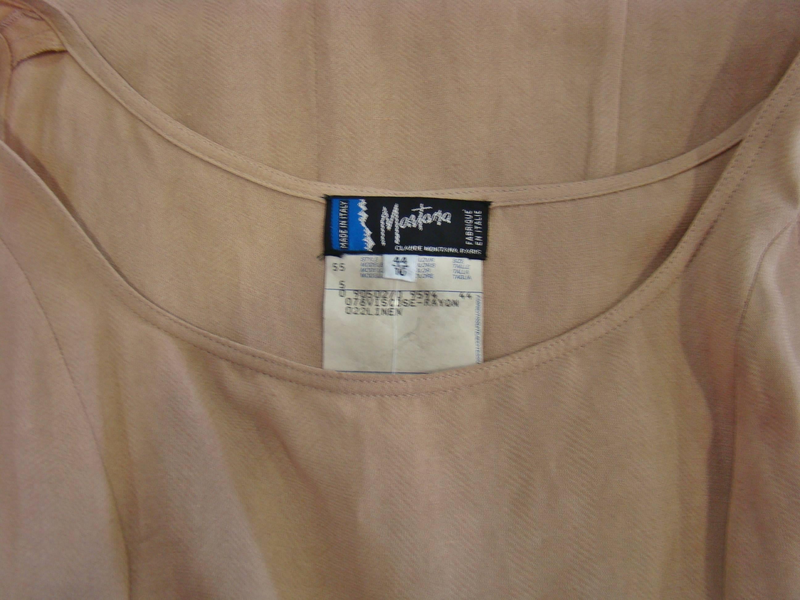 Claude Montana Beige Linen Top For Sale 2