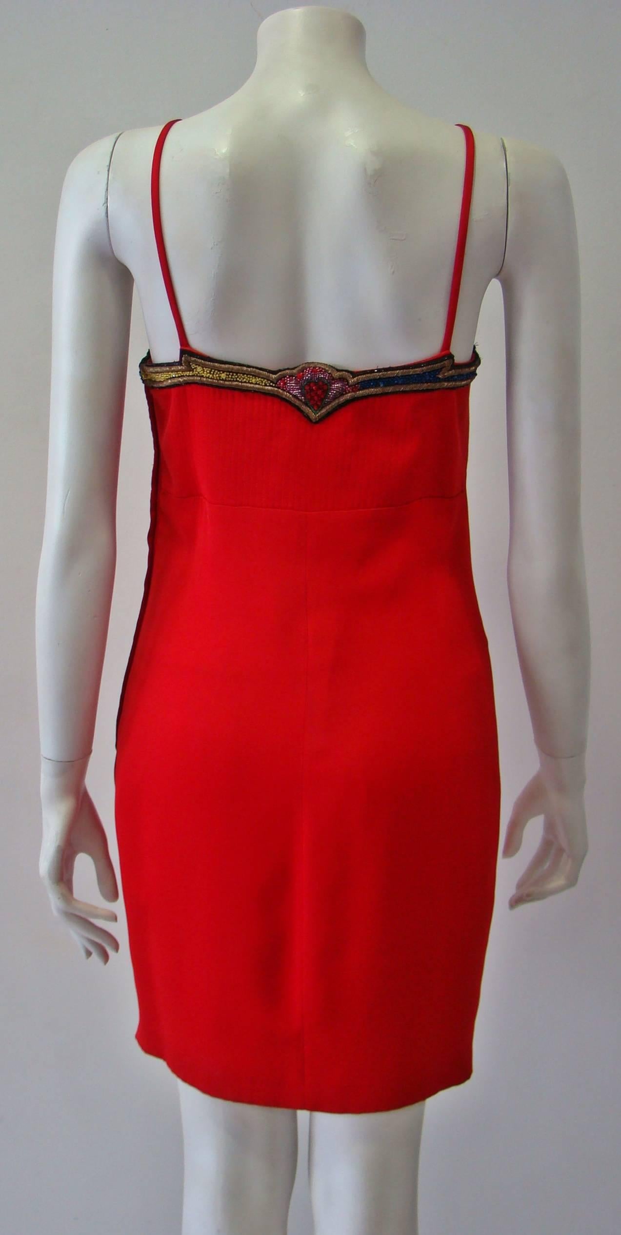 Istante By Gianni Versace Beaded Cocktail Dress Spring 1991 For Sale 1